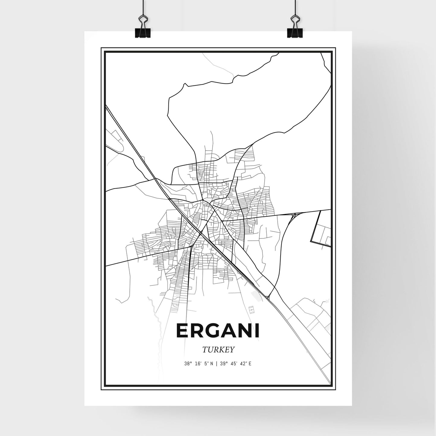 Ergani Turkey - Premium City Map Poster