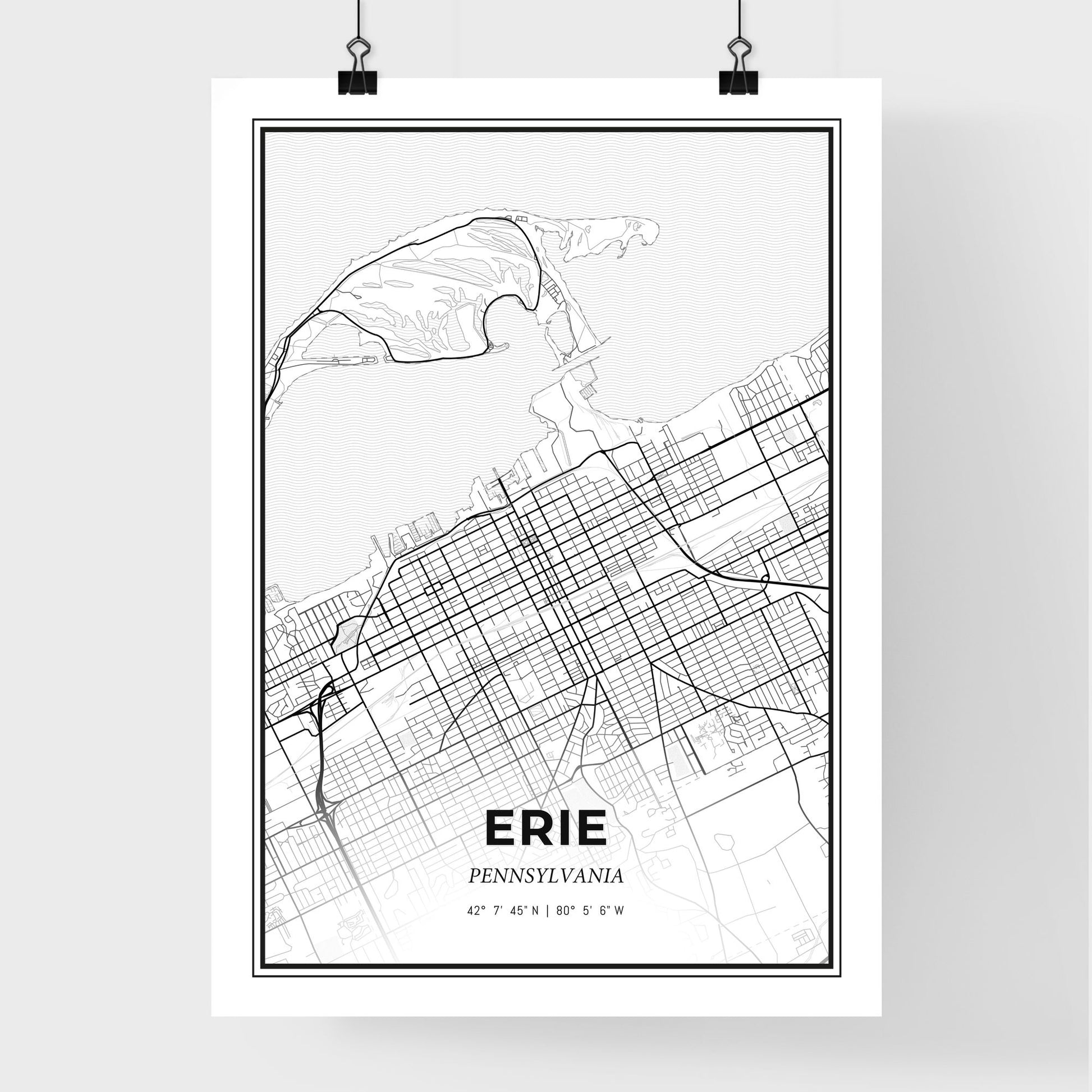 Erie Pennsylvania - Premium City Map Poster