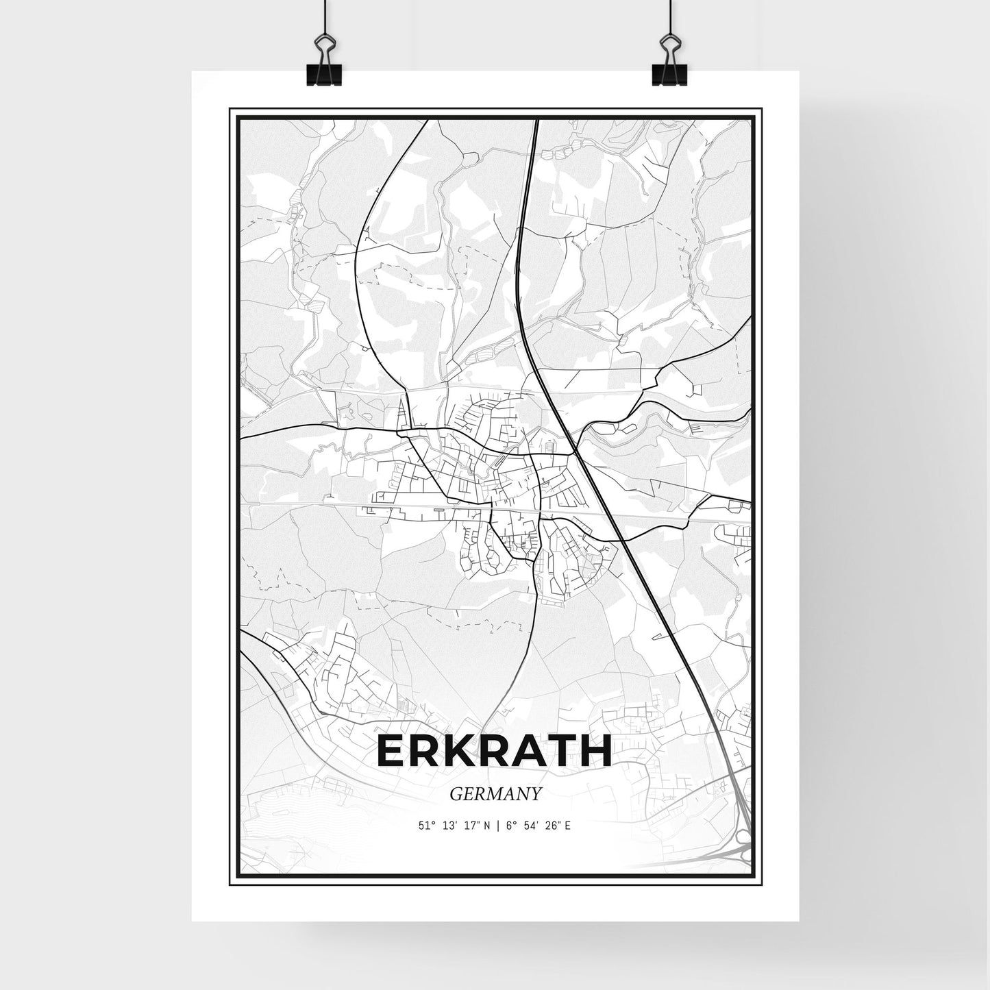 Erkrath Germany - Premium City Map Poster