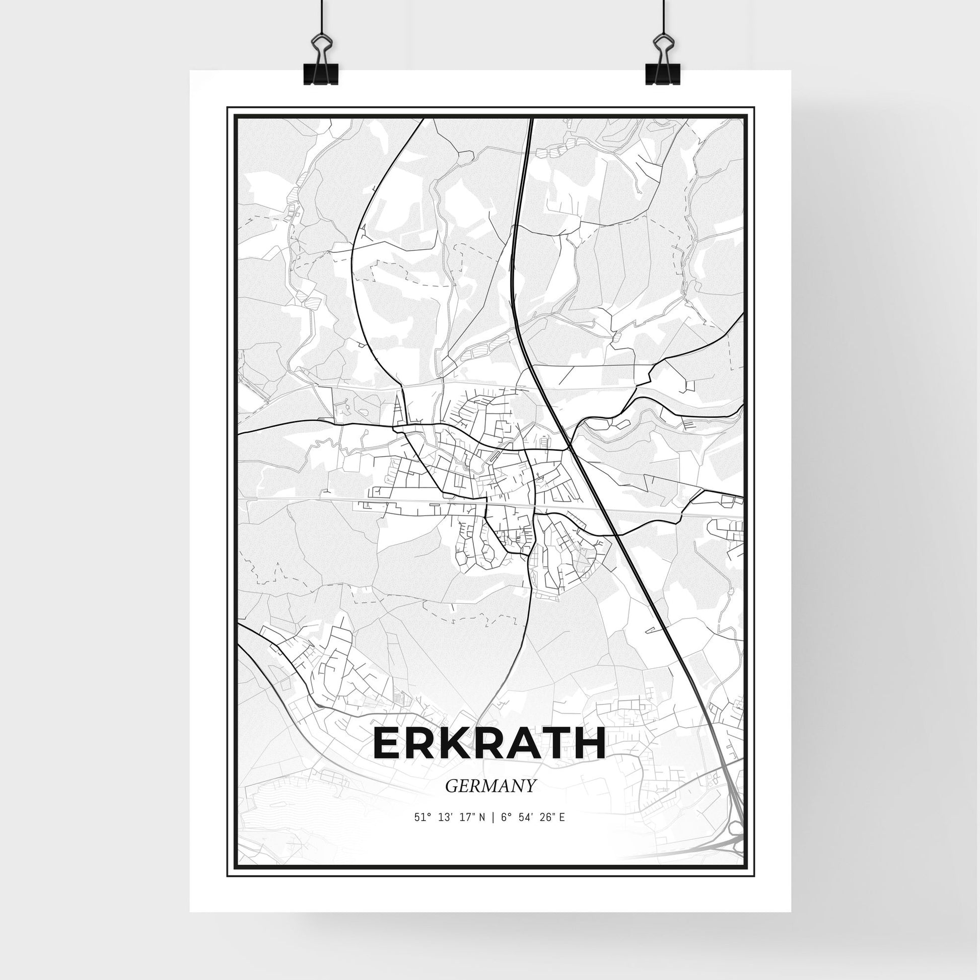 Erkrath Germany - Premium City Map Poster