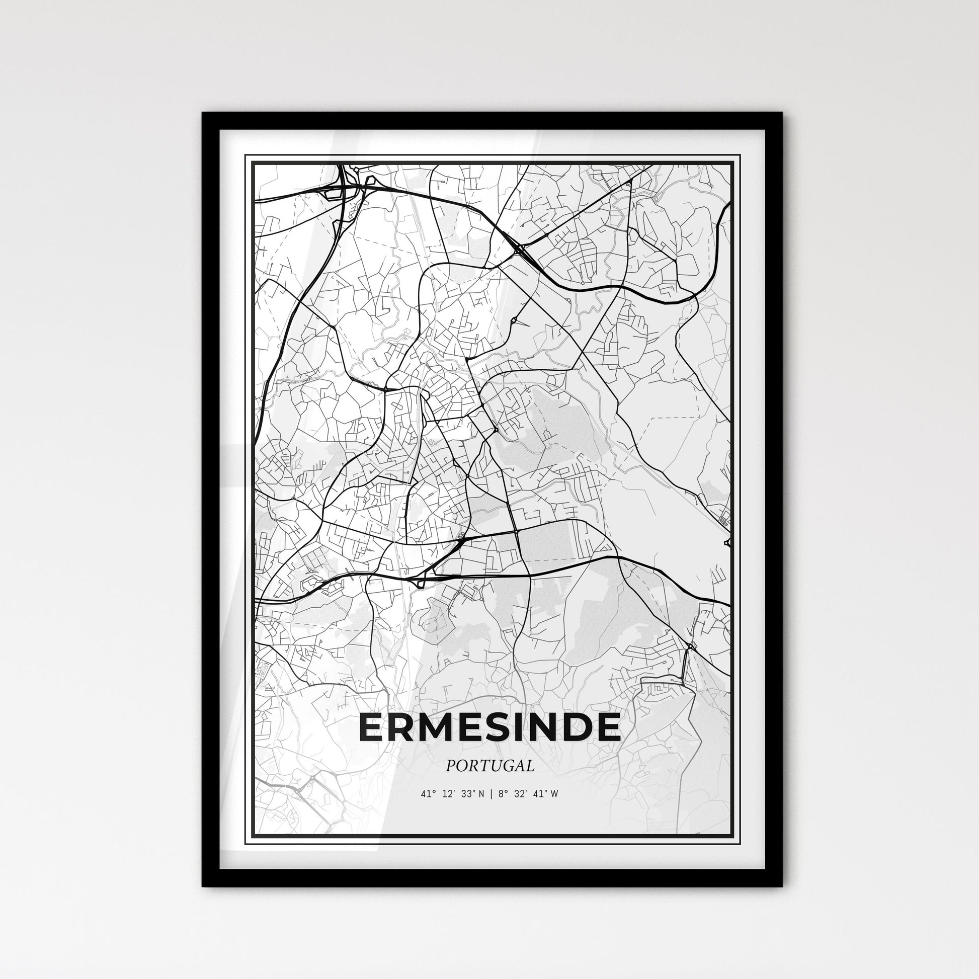 Ermesinde Portugal - Scandinavian Style City Map for Modern Home Decor