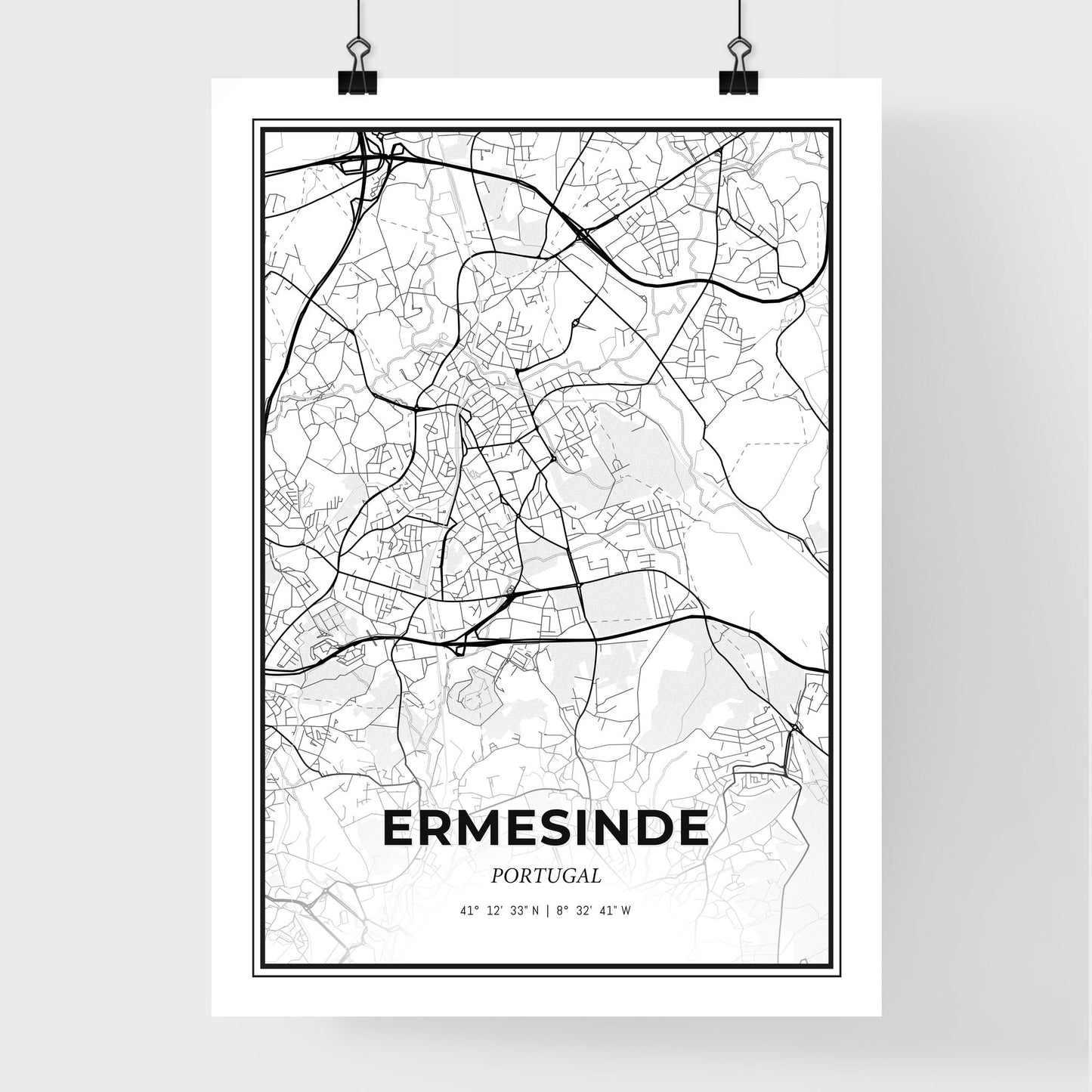 Ermesinde Portugal - Premium City Map Poster