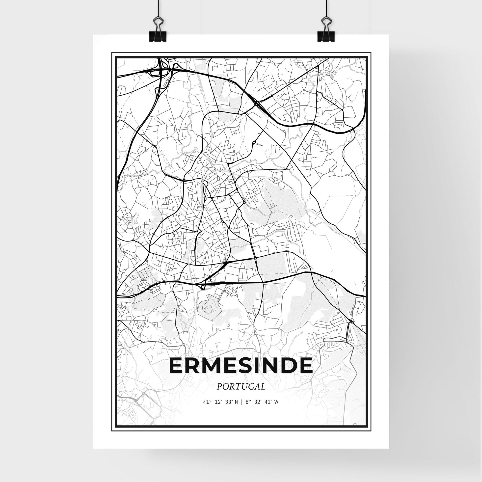 Ermesinde Portugal - Premium City Map Poster