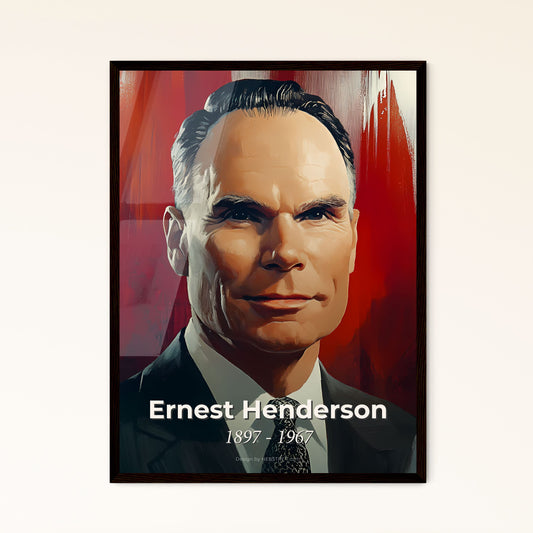 Portrait of Ernest Henderson, 1897 - 1967. Impressionistic painting of a man in a suit and tie.