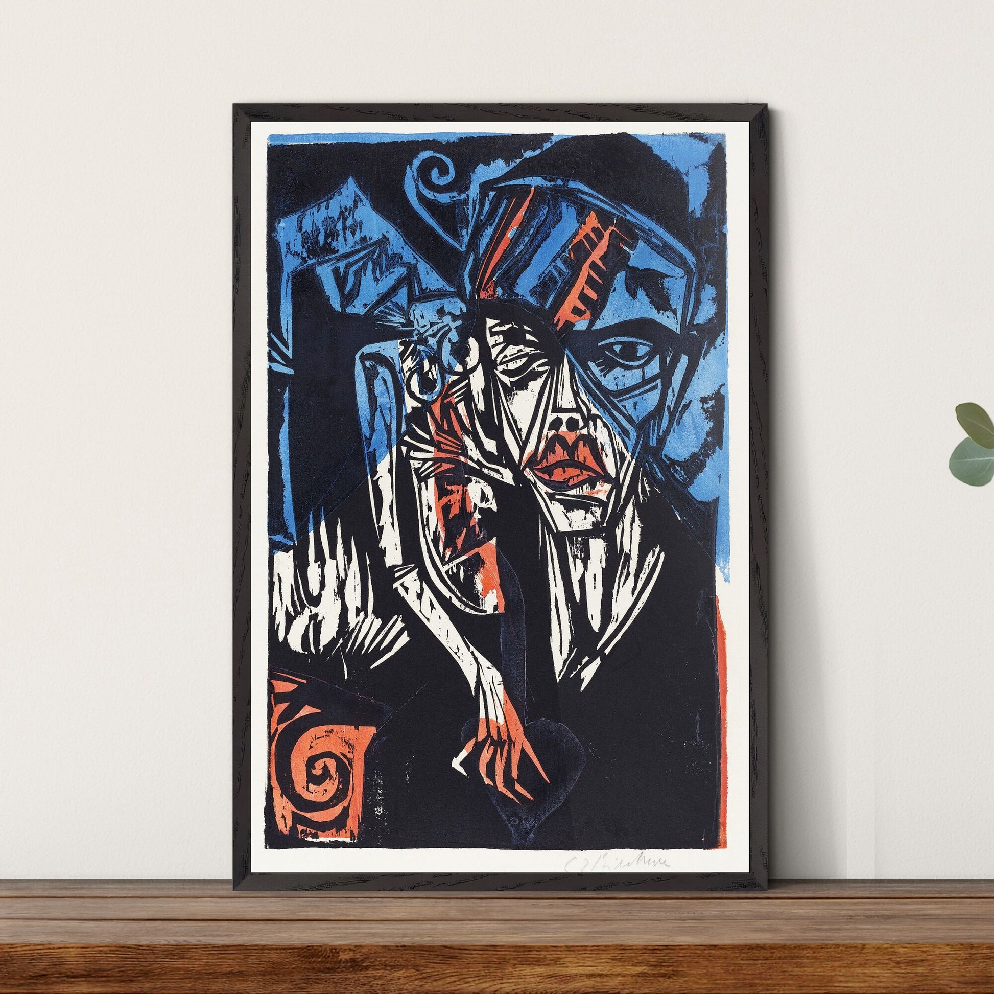 Ernst Ludwig Kirchner – Battles. The Agonies of Love Framed Art Print