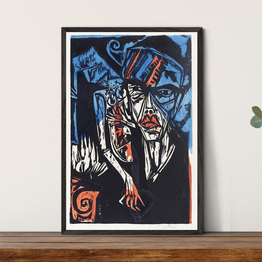 Ernst Ludwig Kirchner – Battles. The Agonies of Love Framed Art Print
