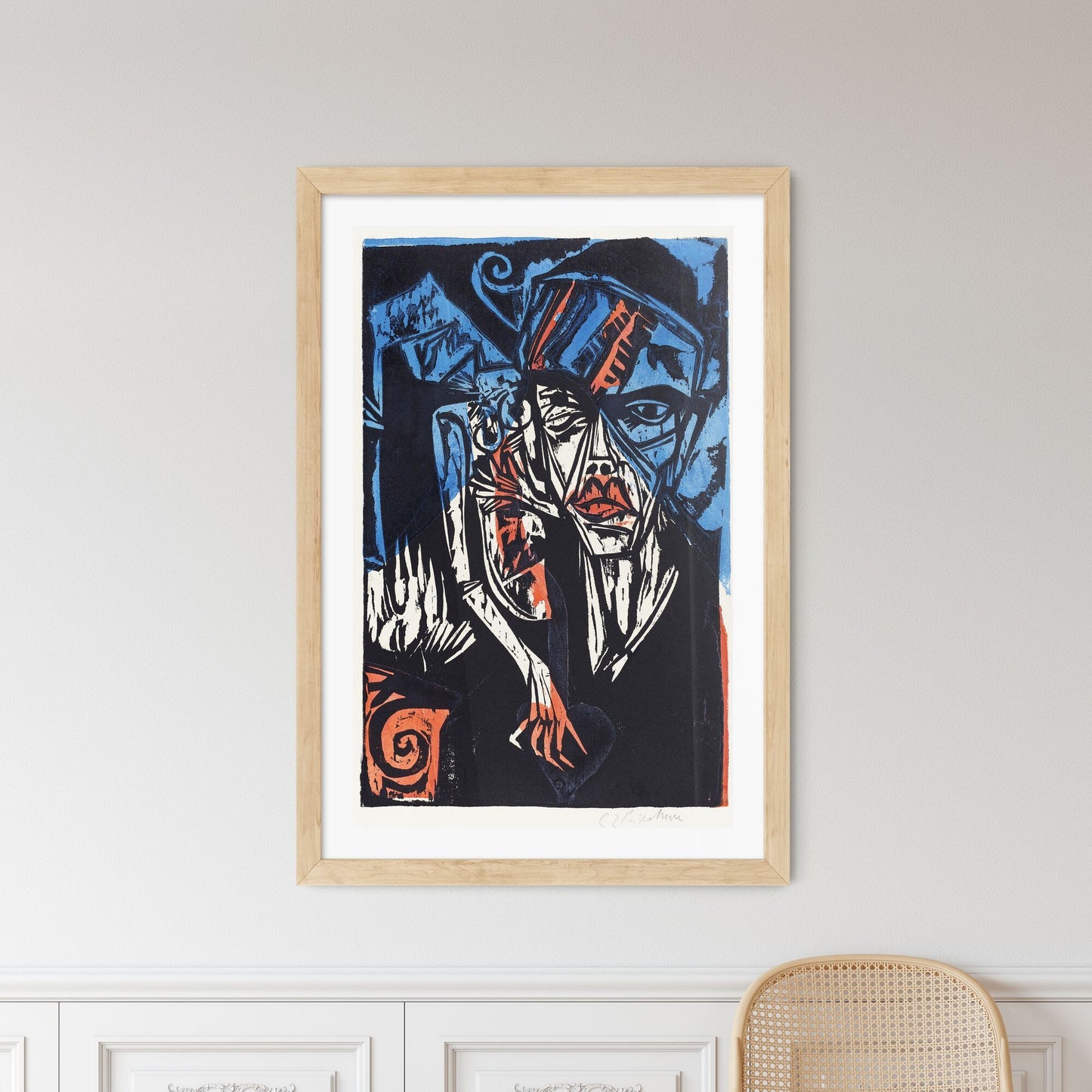 Framed Print of Ernst Ludwig Kirchner – Battles. The Agonies of Love