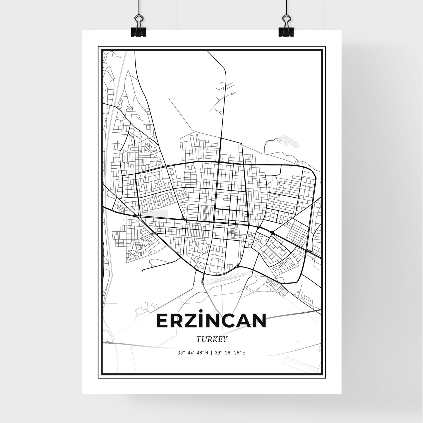 Erzincan Turkey - Premium City Map Poster