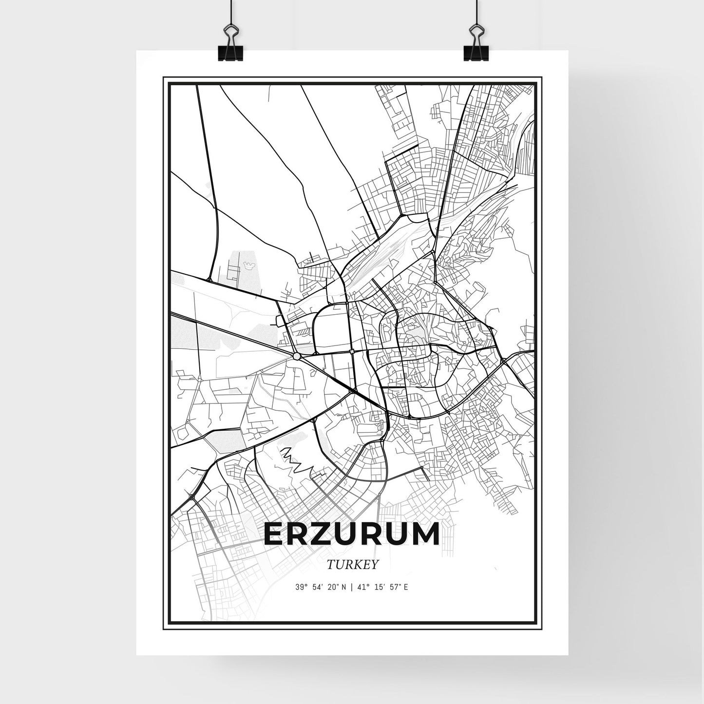 Erzurum Turkey - Premium City Map Poster