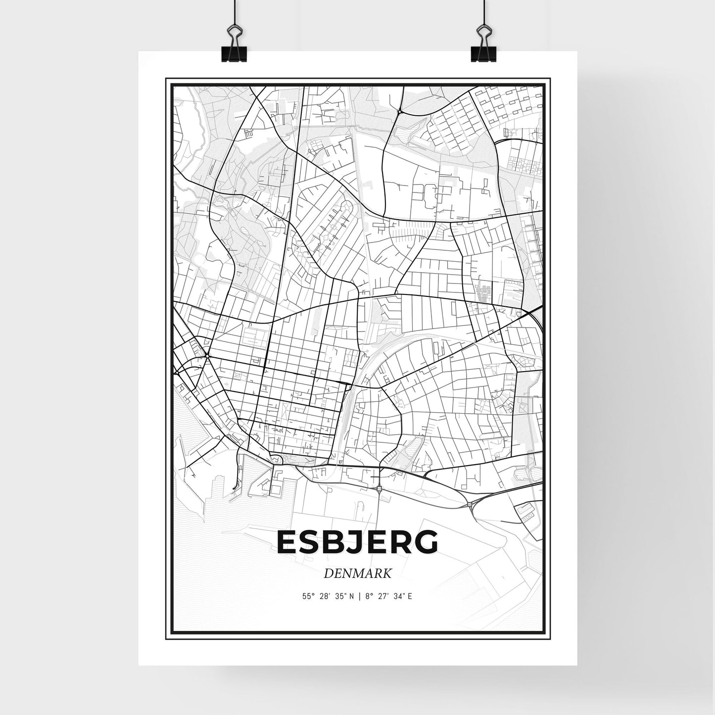 Esbjerg Denmark - Premium City Map Poster