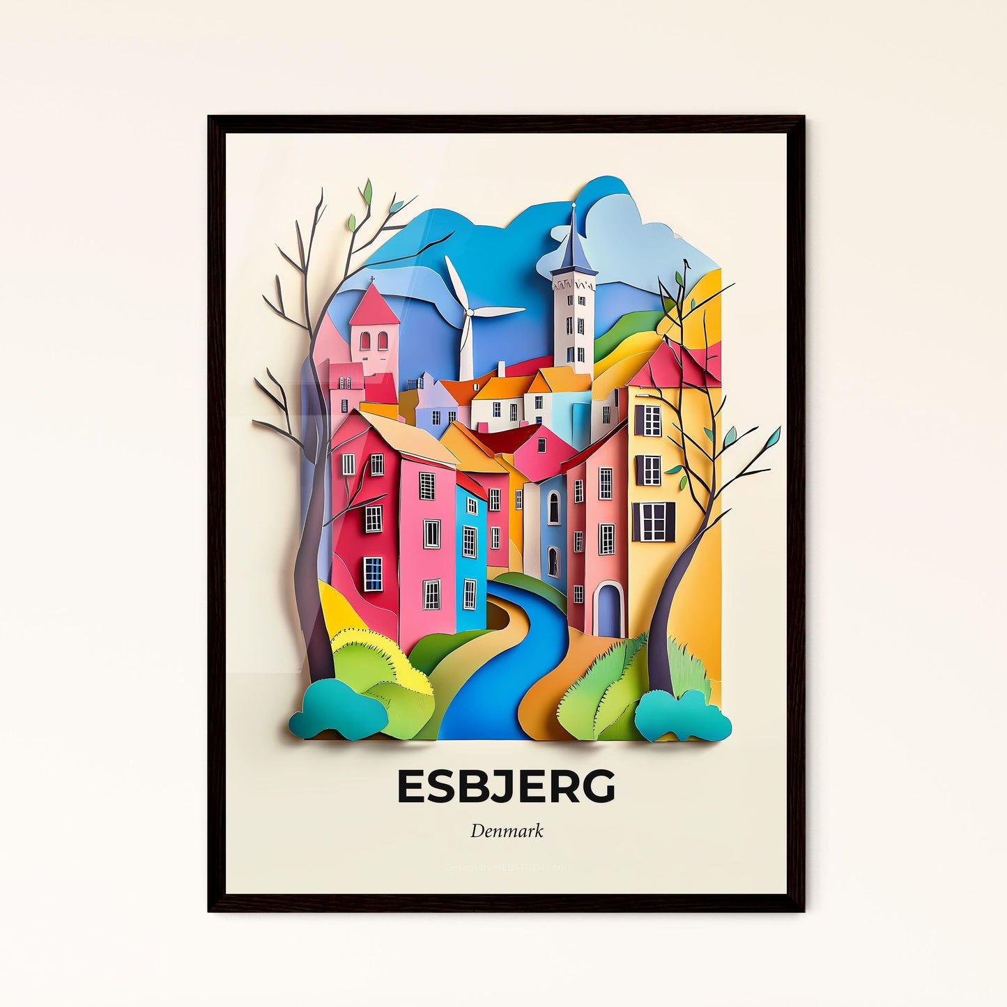 Vivid Esbjerg, Denmark - a paper cut of a city with a river