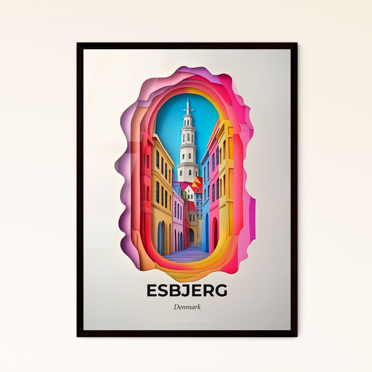 Vivid Esbjerg, Denmark - a city with a clock tower