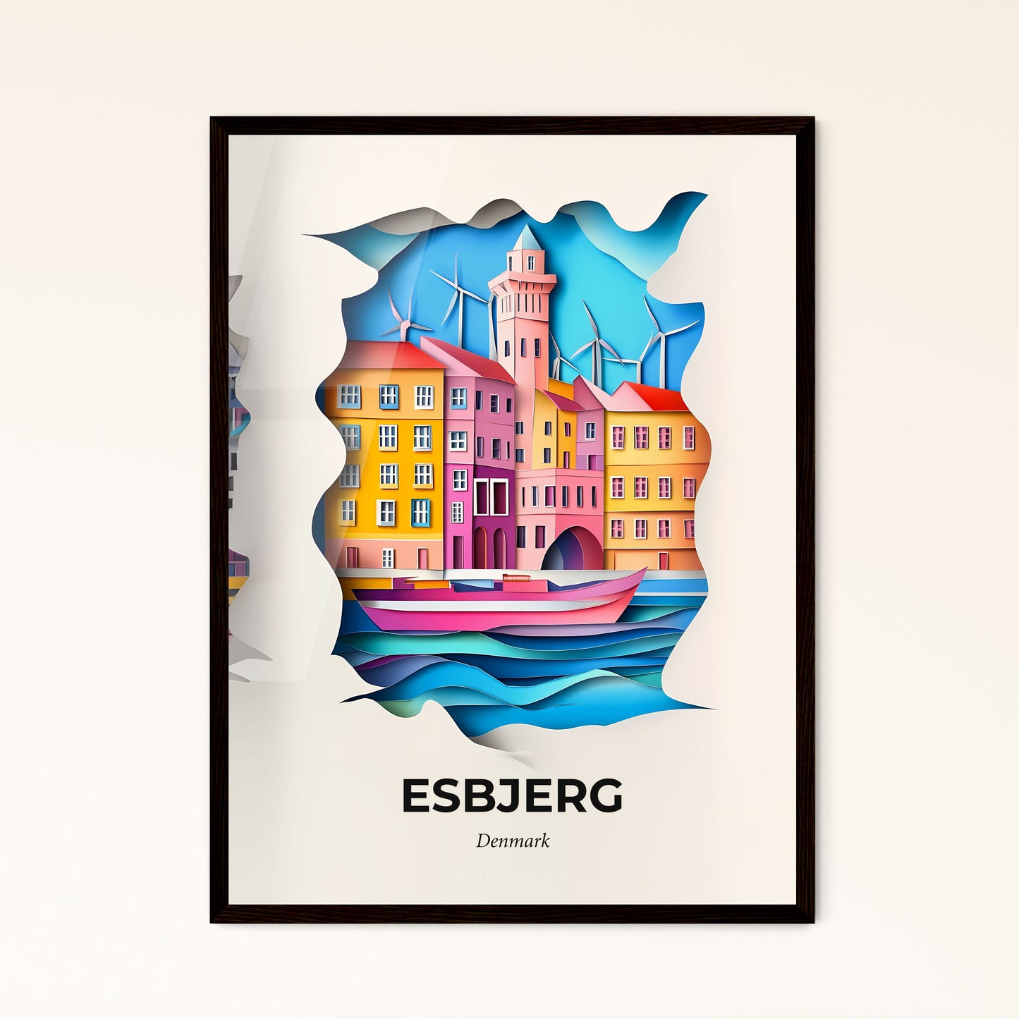 Vivid Esbjerg, Denmark - a city with wind turbines