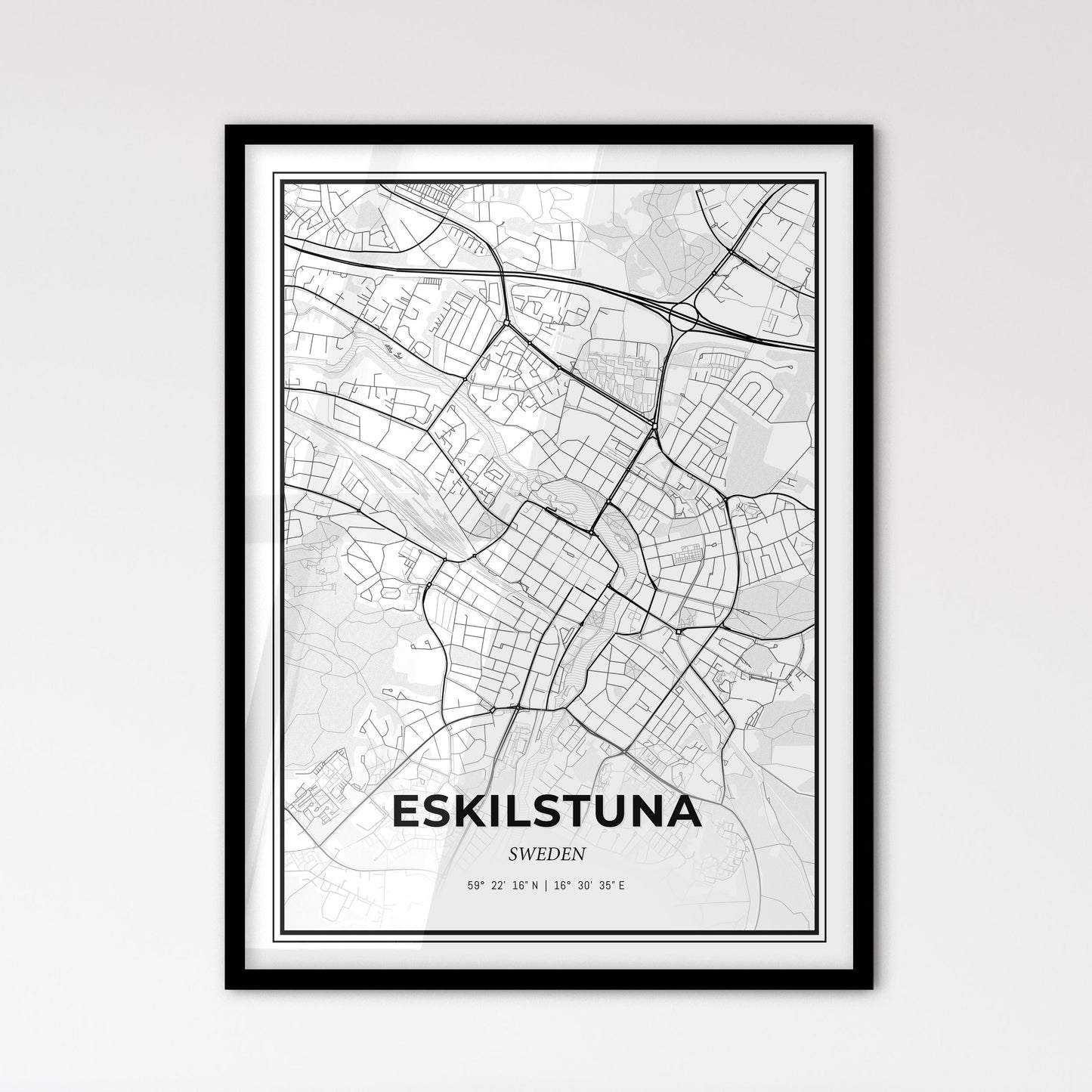 Eskilstuna Sweden - Scandinavian Style City Map for Modern Home Decor