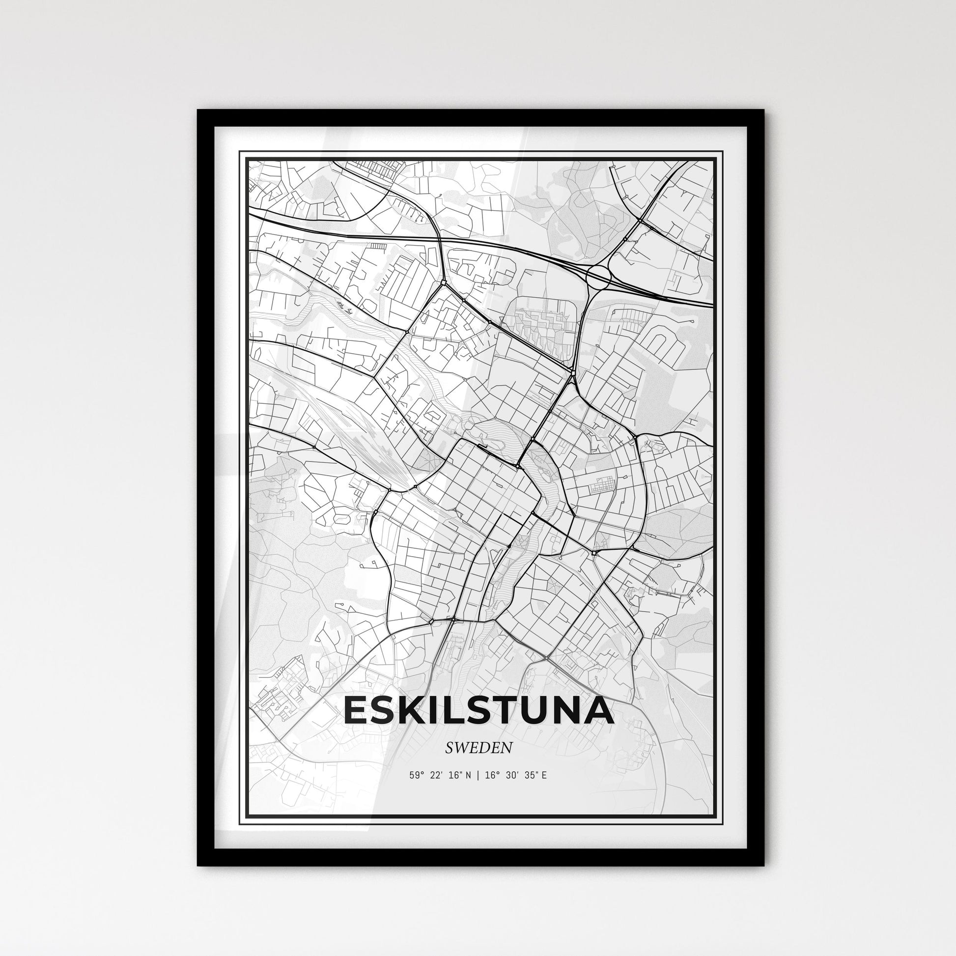 Eskilstuna Sweden - Scandinavian Style City Map for Modern Home Decor