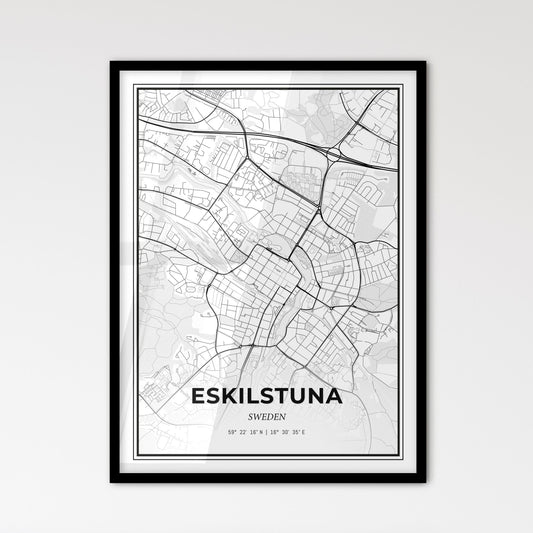 Eskilstuna Sweden - Scandinavian Style City Map for Modern Home Decor