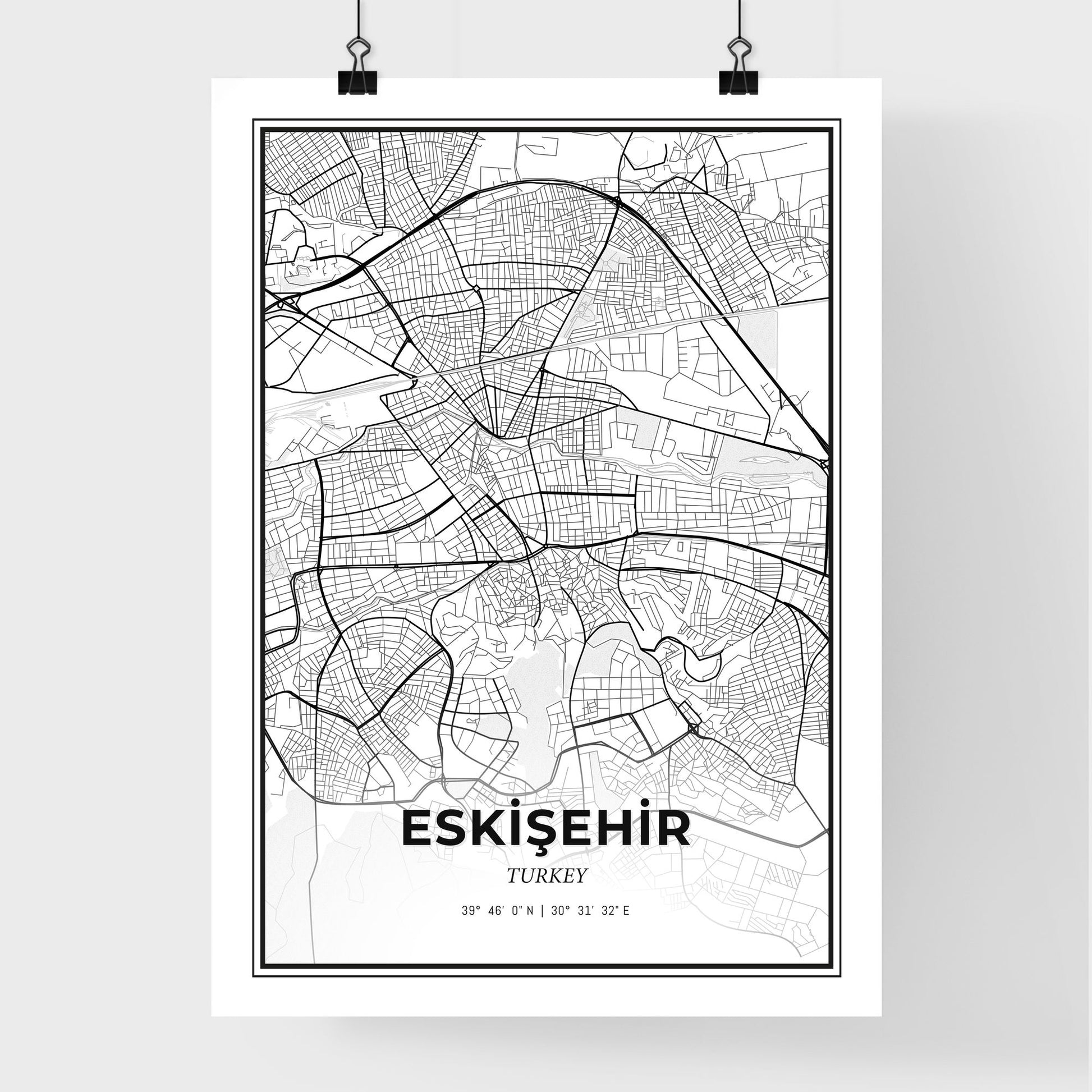 Eskişehir Turkey - Premium City Map Poster