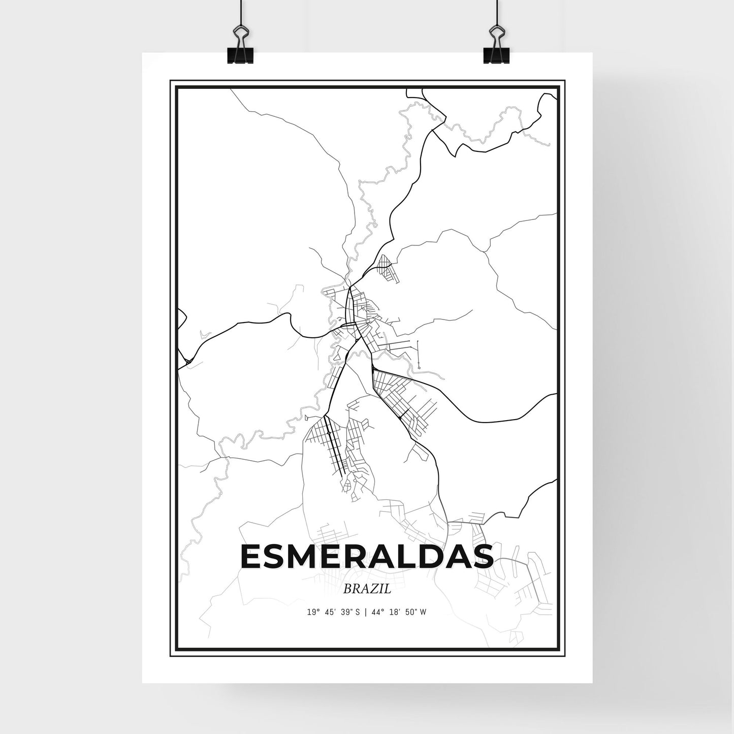 Esmeraldas Brazil - Premium City Map Poster