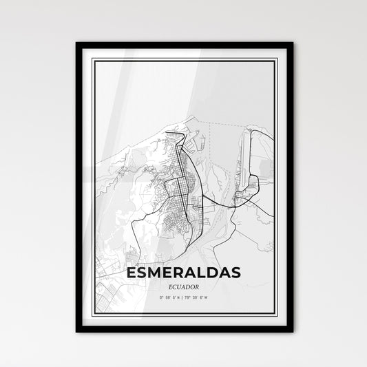 Esmeraldas Ecuador - Scandinavian Style City Map for Modern Home Decor