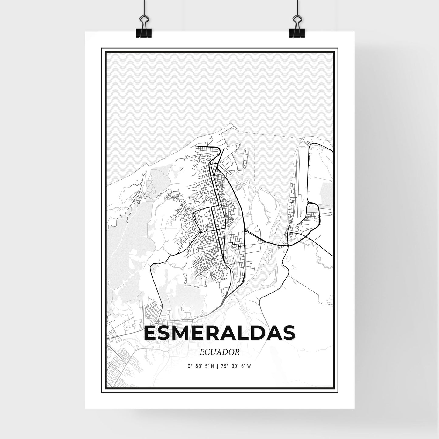 Esmeraldas Ecuador - Premium City Map Poster