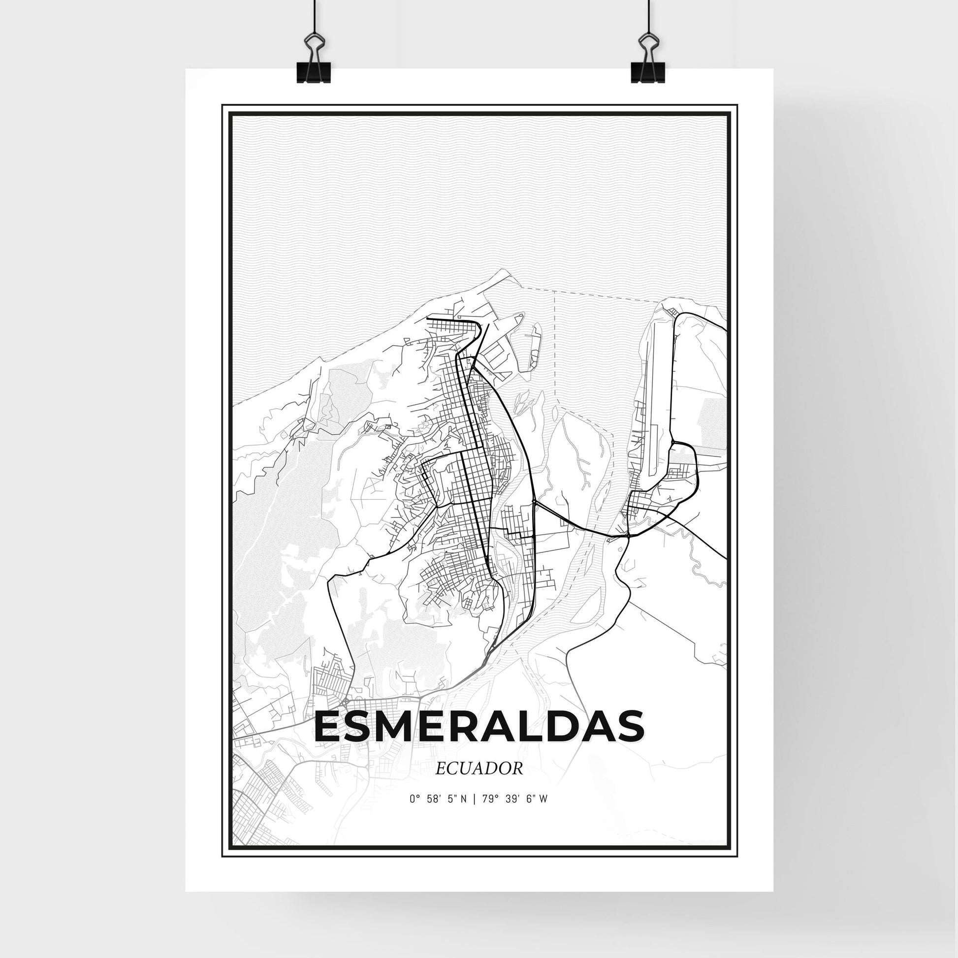 Esmeraldas Ecuador - Premium City Map Poster