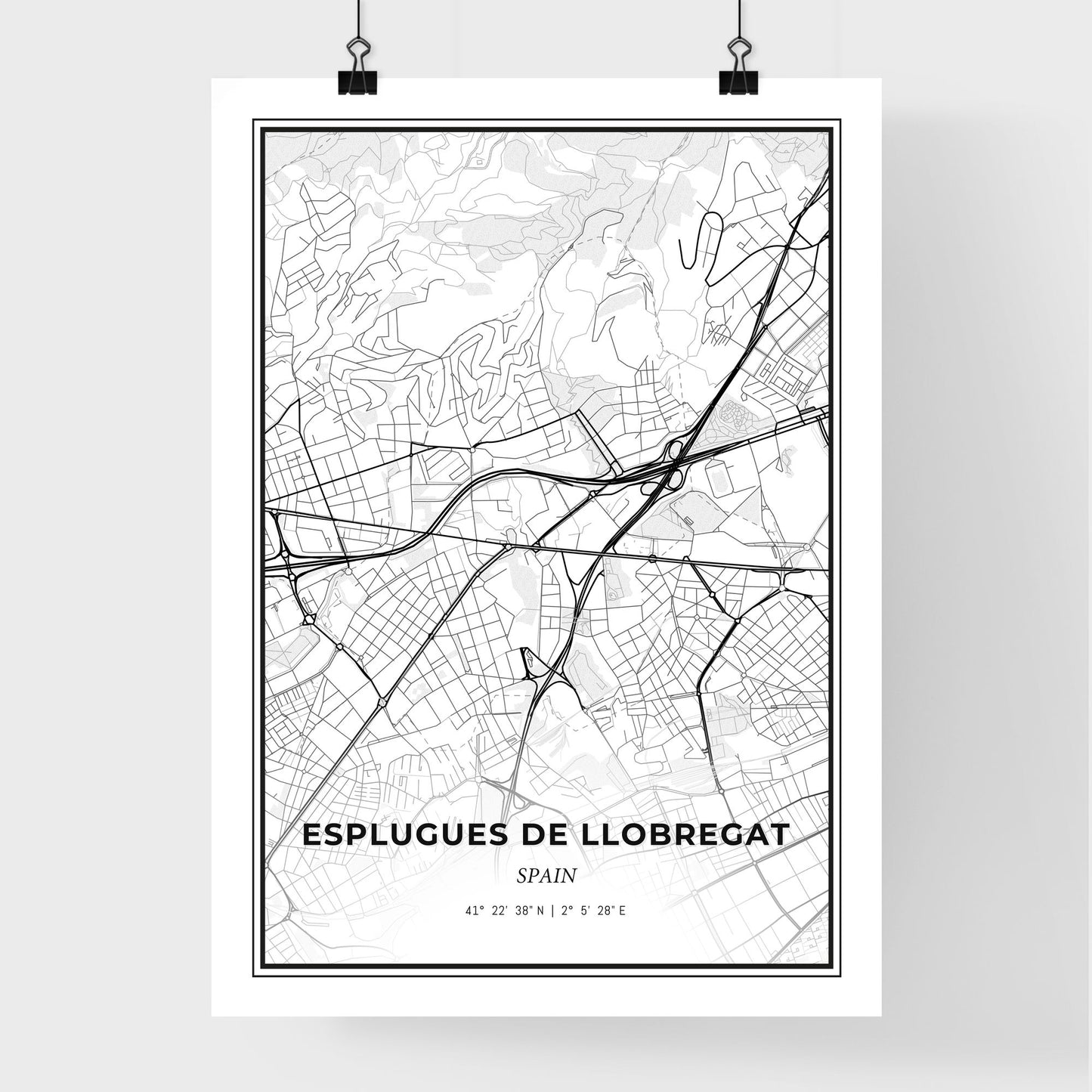 Esplugues de Llobregat Spain - Premium City Map Poster