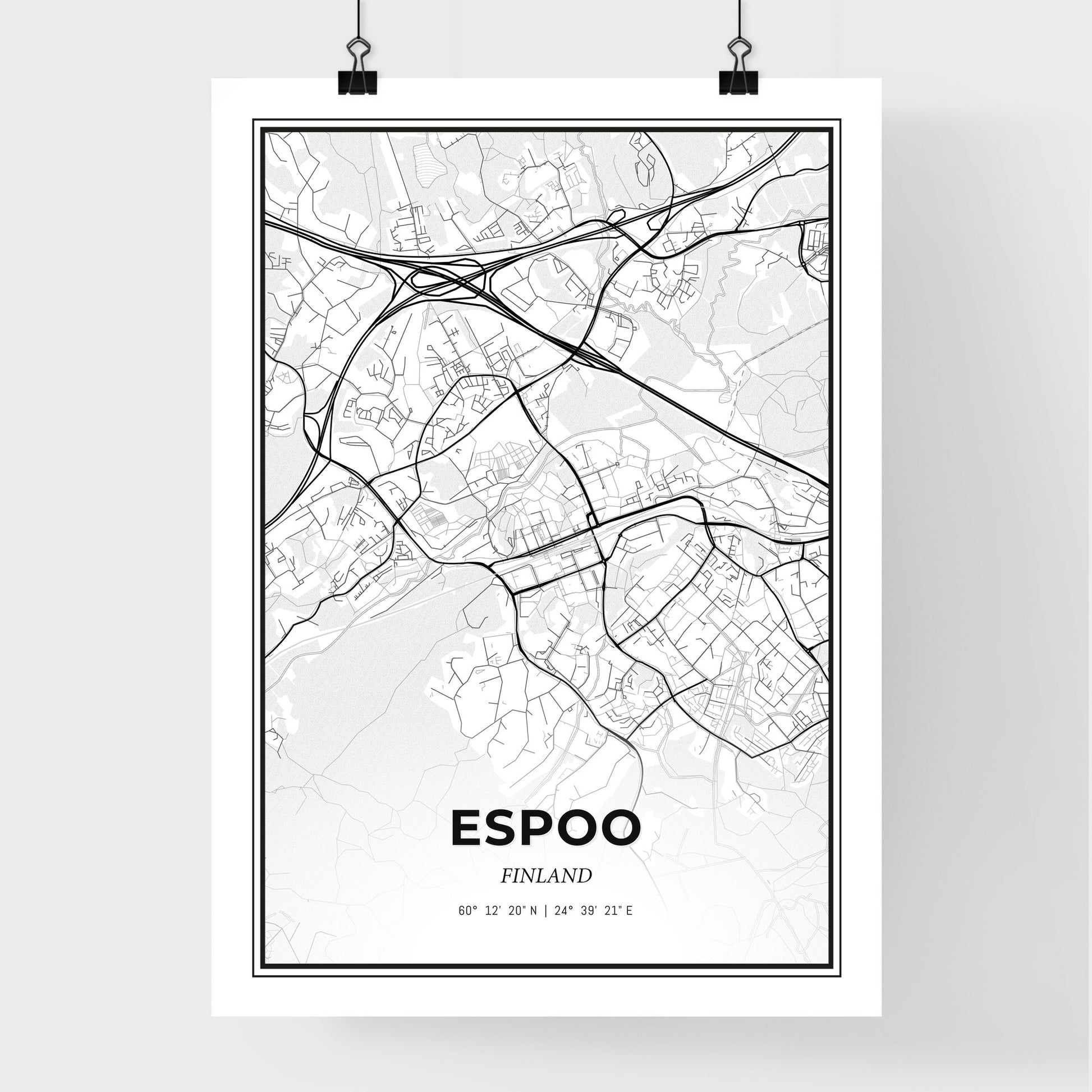 Espoo Finland - Premium City Map Poster