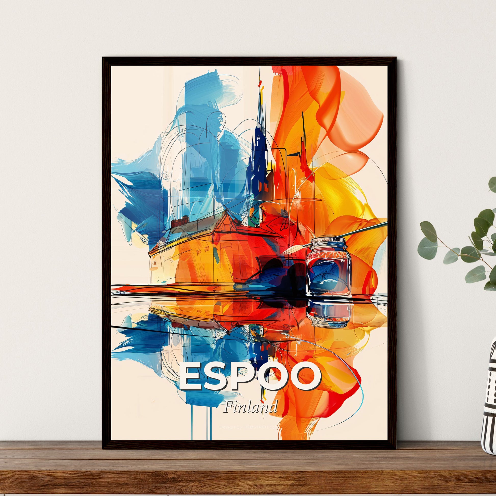 Vibrant Espoo, Finland - A Painting Of A City