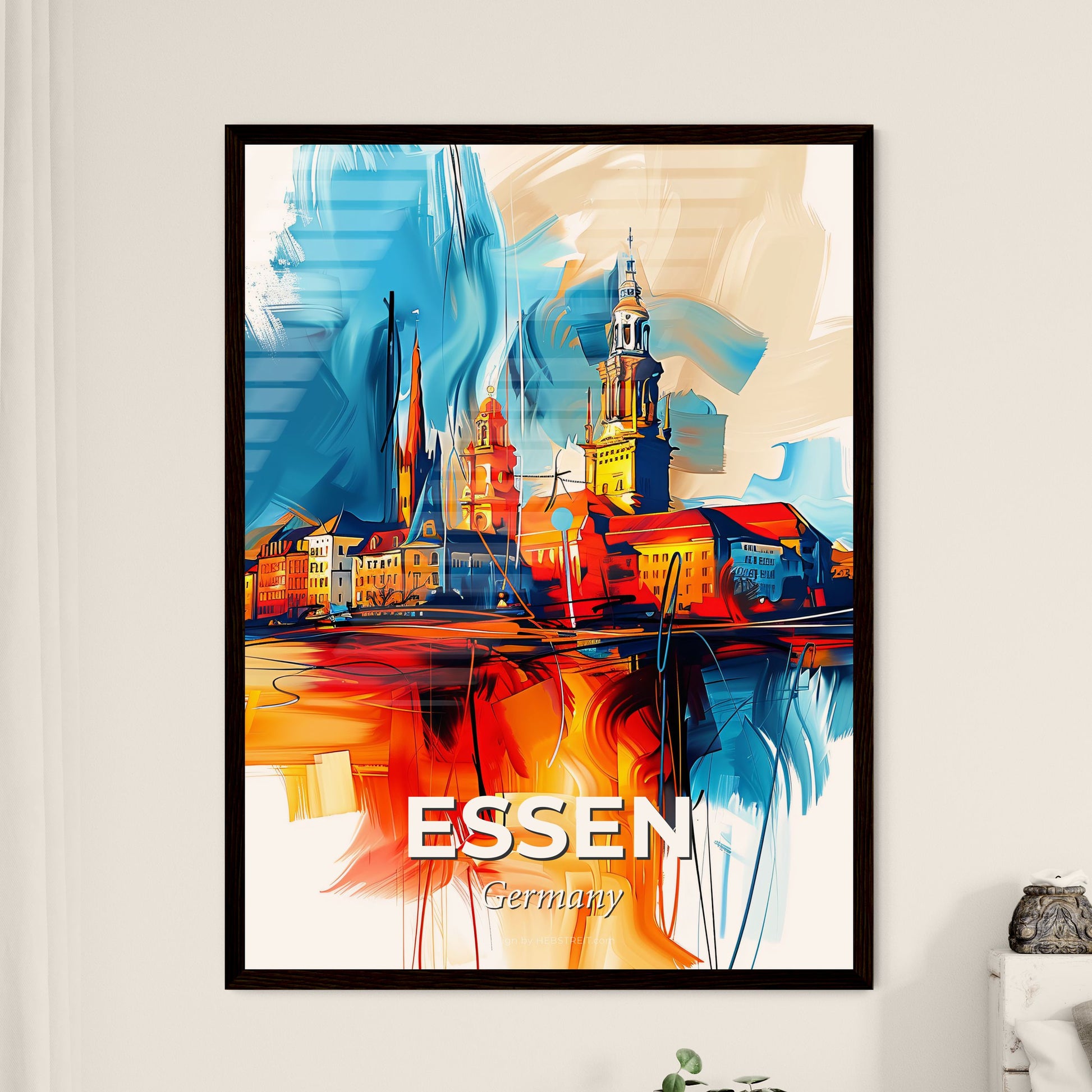 Vibrant Essen, Germany - A Painting Of A City