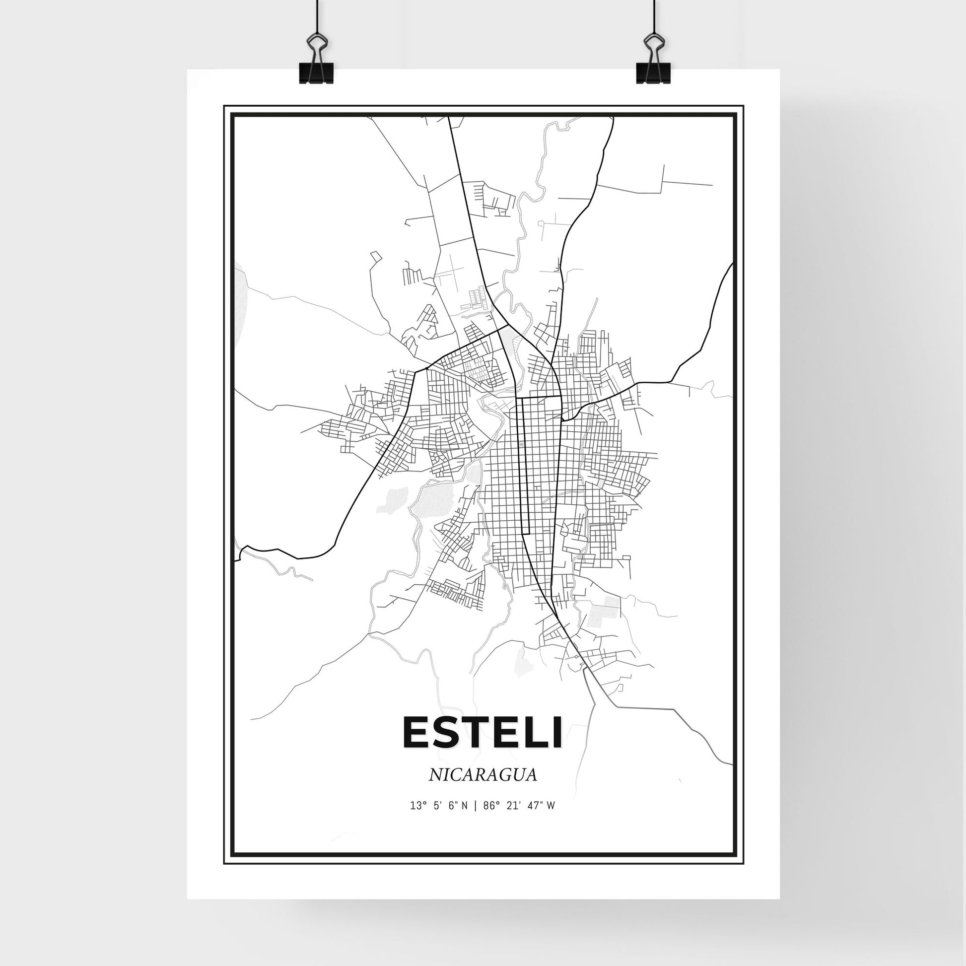 Esteli Nicaragua - Premium City Map Poster