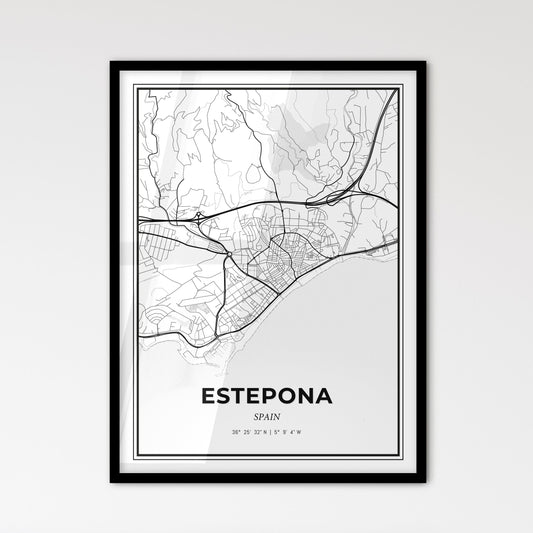 Estepona Spain - Scandinavian Style City Map for Modern Home Decor