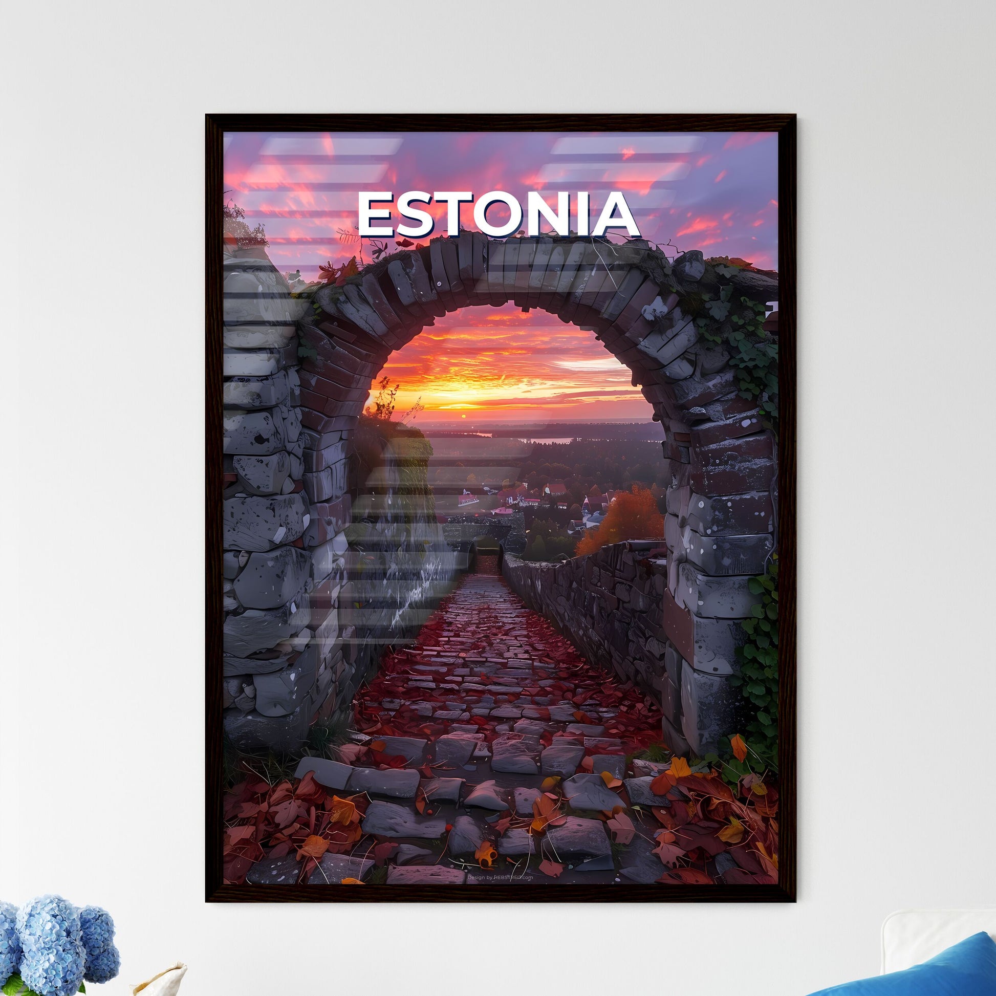 Estonia Europe Stone Archway City Painting Art Artistic Abstract