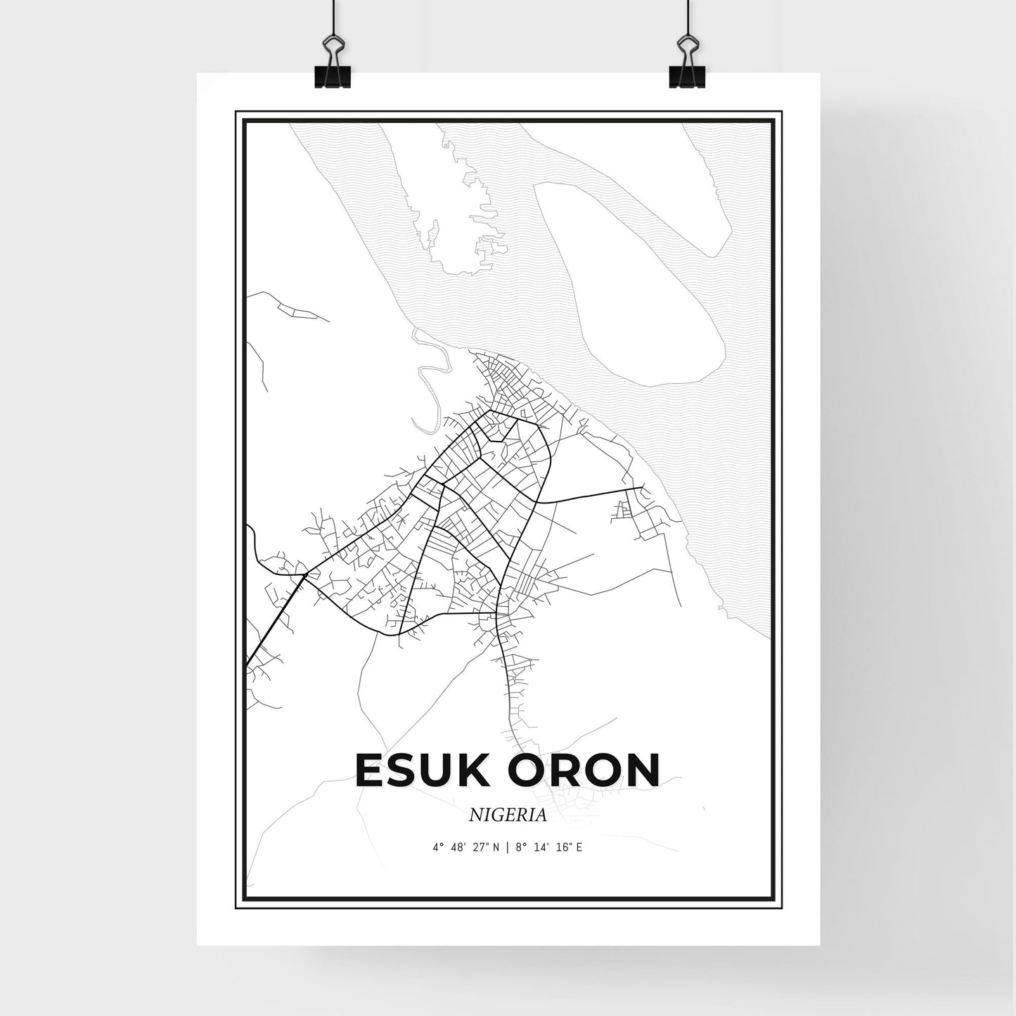 Esuk Oron Nigeria - Premium City Map Poster