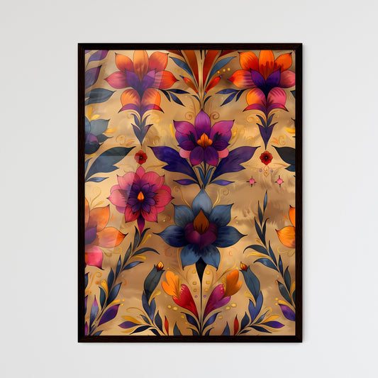 Colorful ethnic floral pattern - Framed Art Print