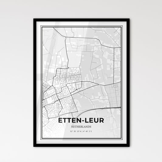  Etten-Leur Netherlands - Scandinavian Style City Map for Modern Home Decor