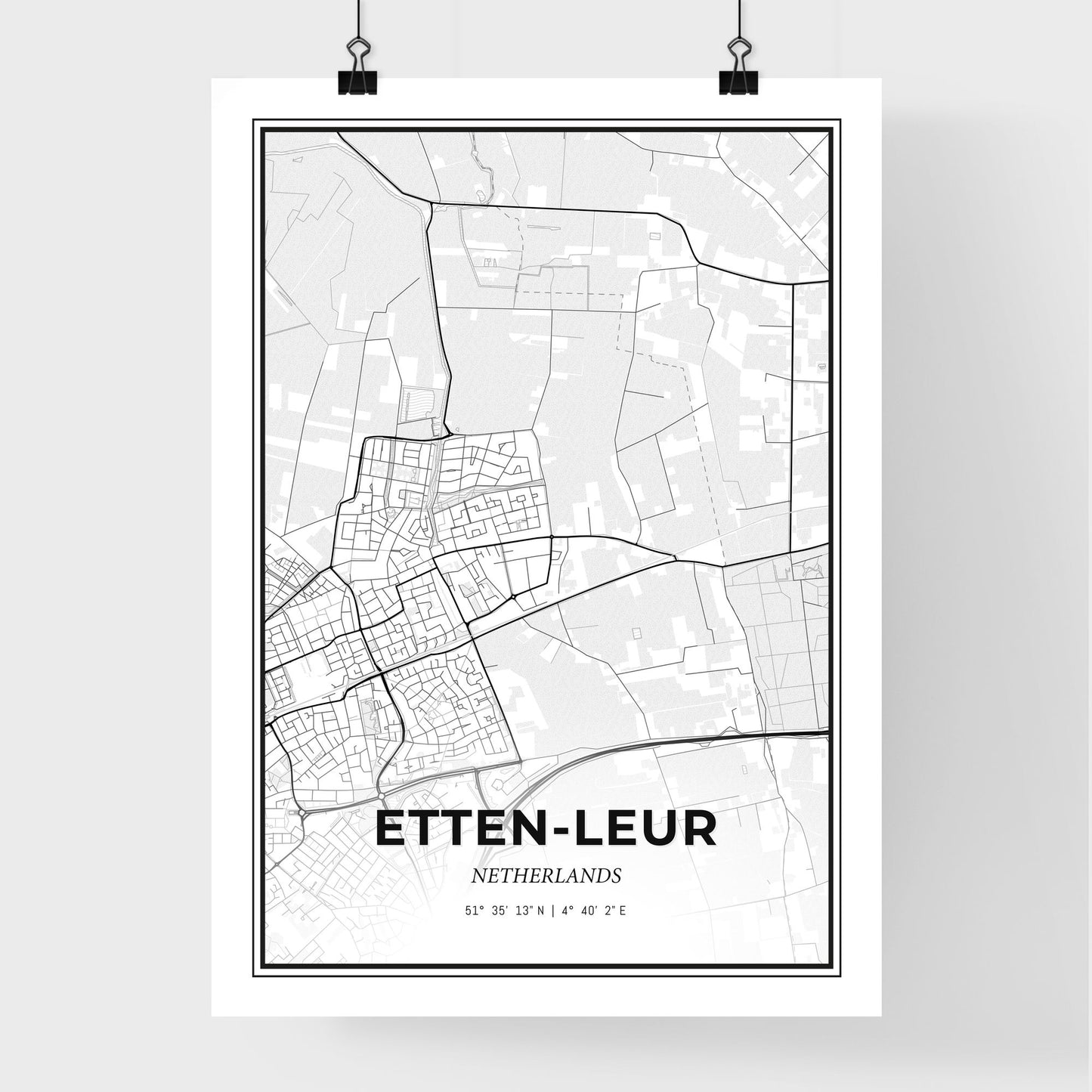  Etten-Leur Netherlands - Premium City Map Poster