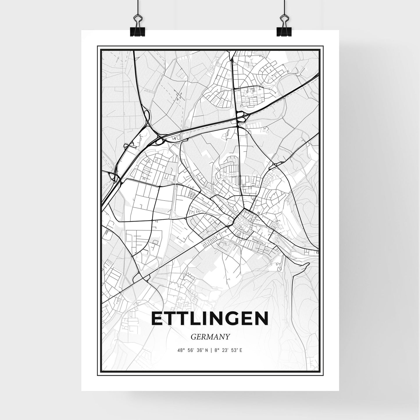 Ettlingen Germany - Premium City Map Poster