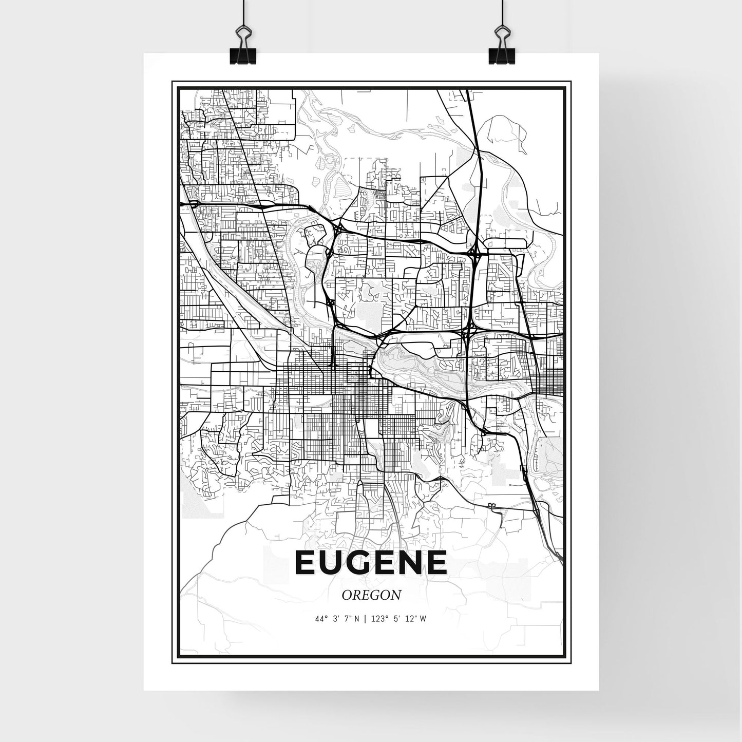 Eugene Oregon - Premium City Map Poster