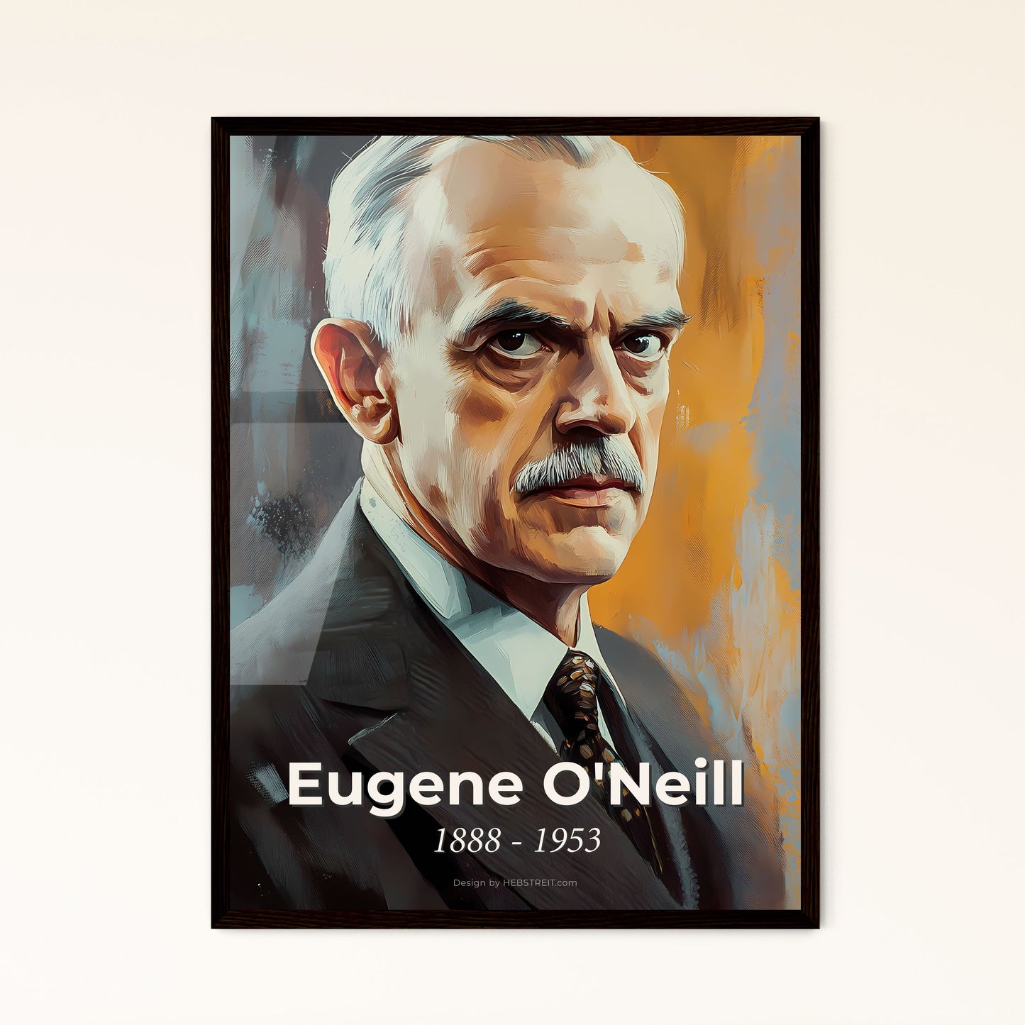 Portrait of Eugene O'Neill, 1888 - 1953. Impressionistic painting of a man in a suit.