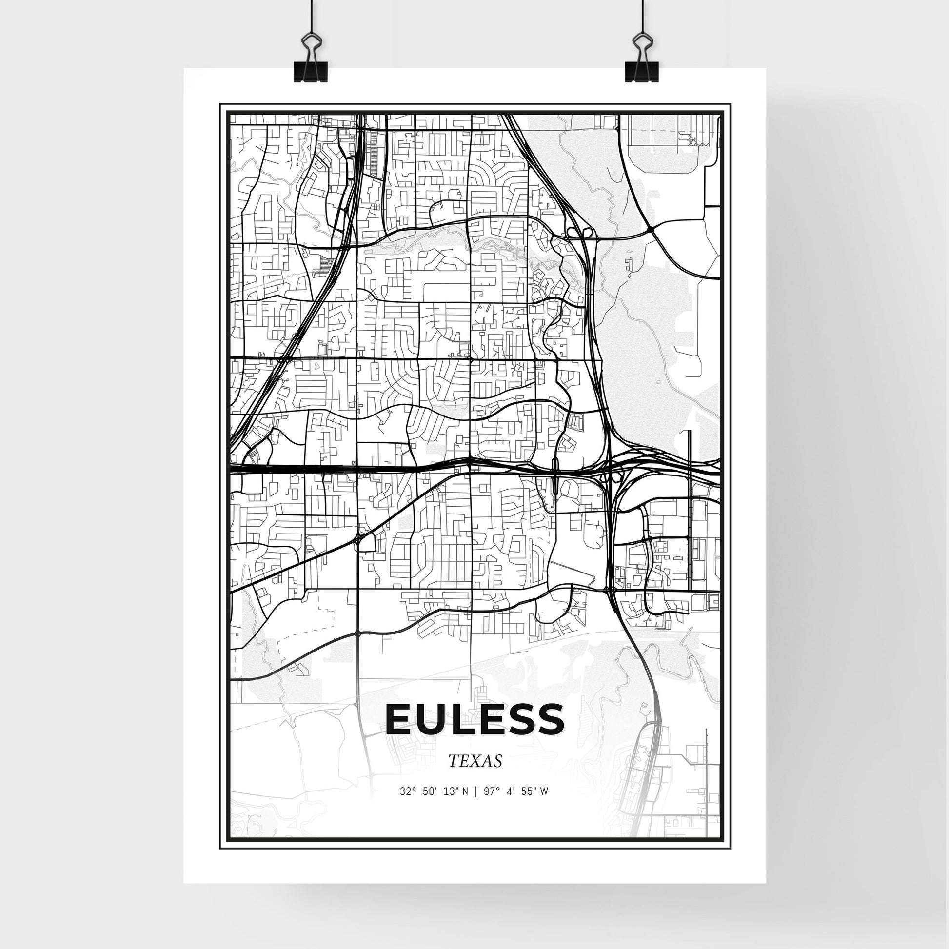 Euless Texas - Premium City Map Poster