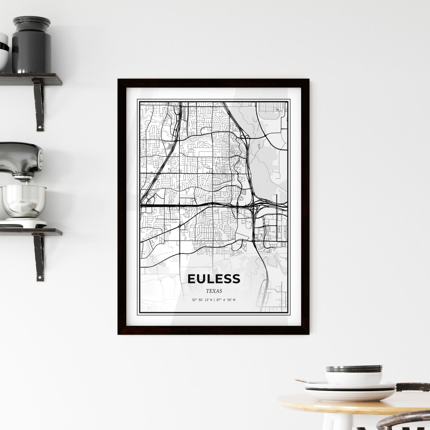 Euless Texas - Minimal City Map