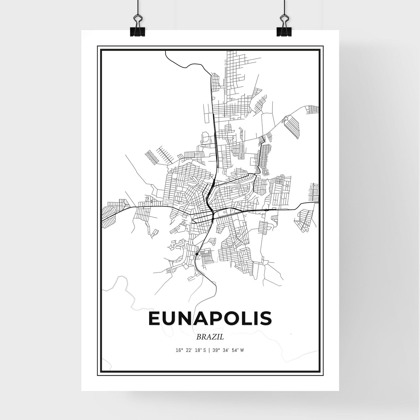 Eunapolis Brazil - Premium City Map Poster