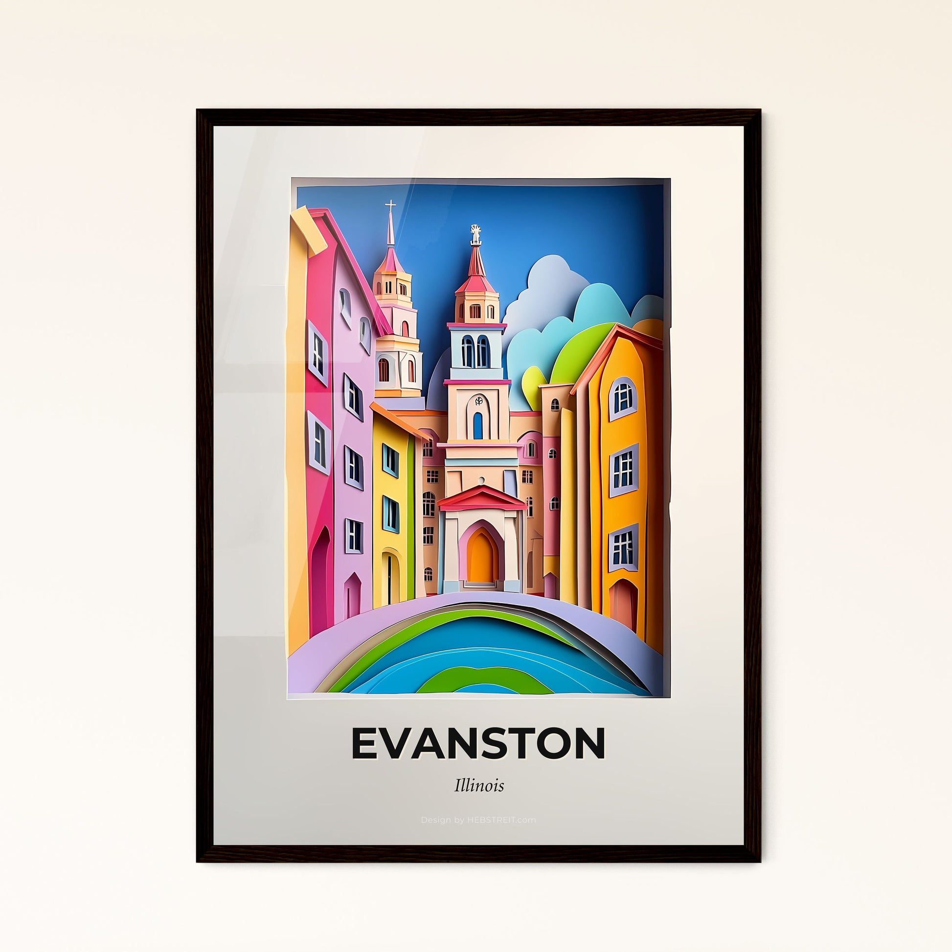 Vivid Evanston, Illinois - a city with a rainbow in the sky