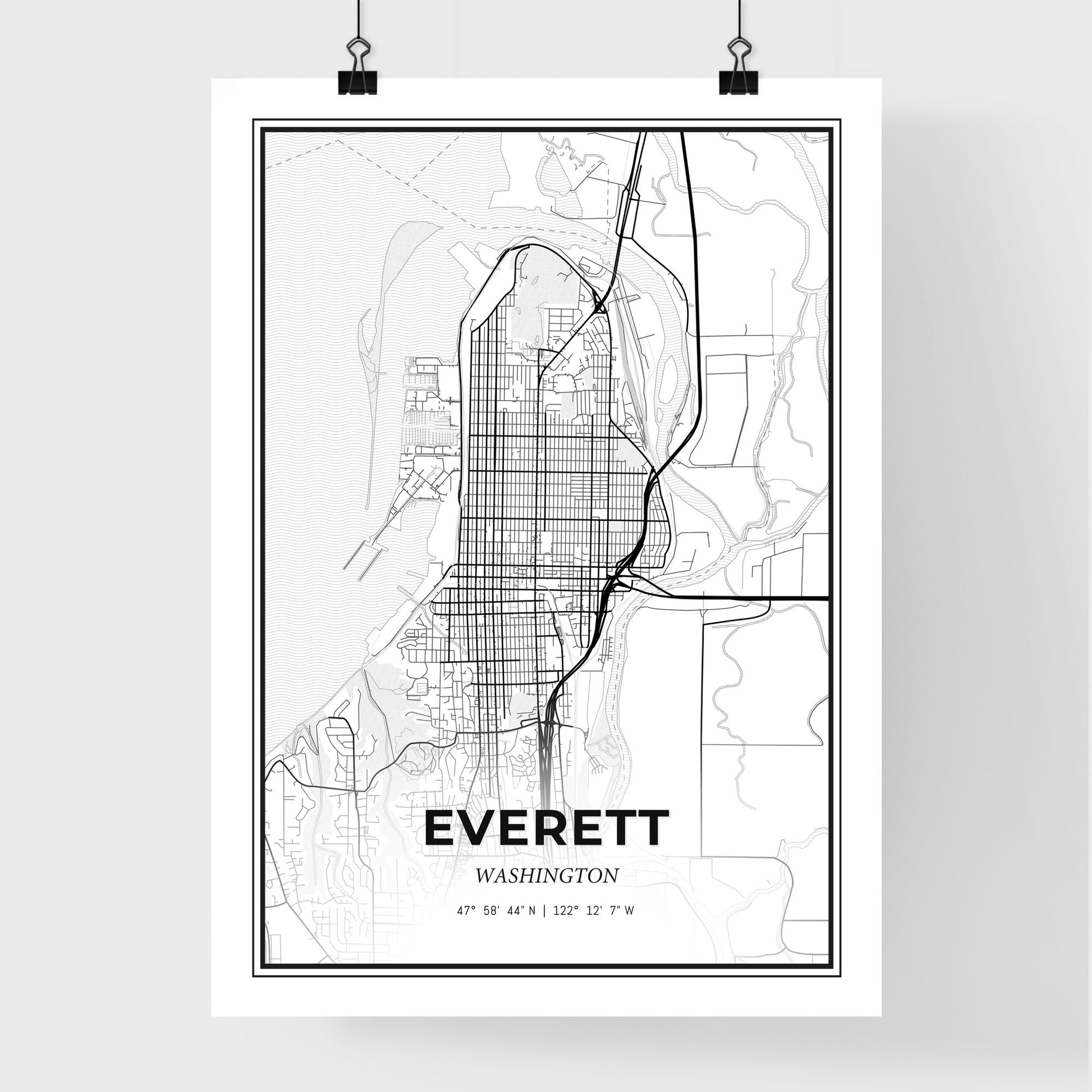 Everett Washington - Premium City Map Poster