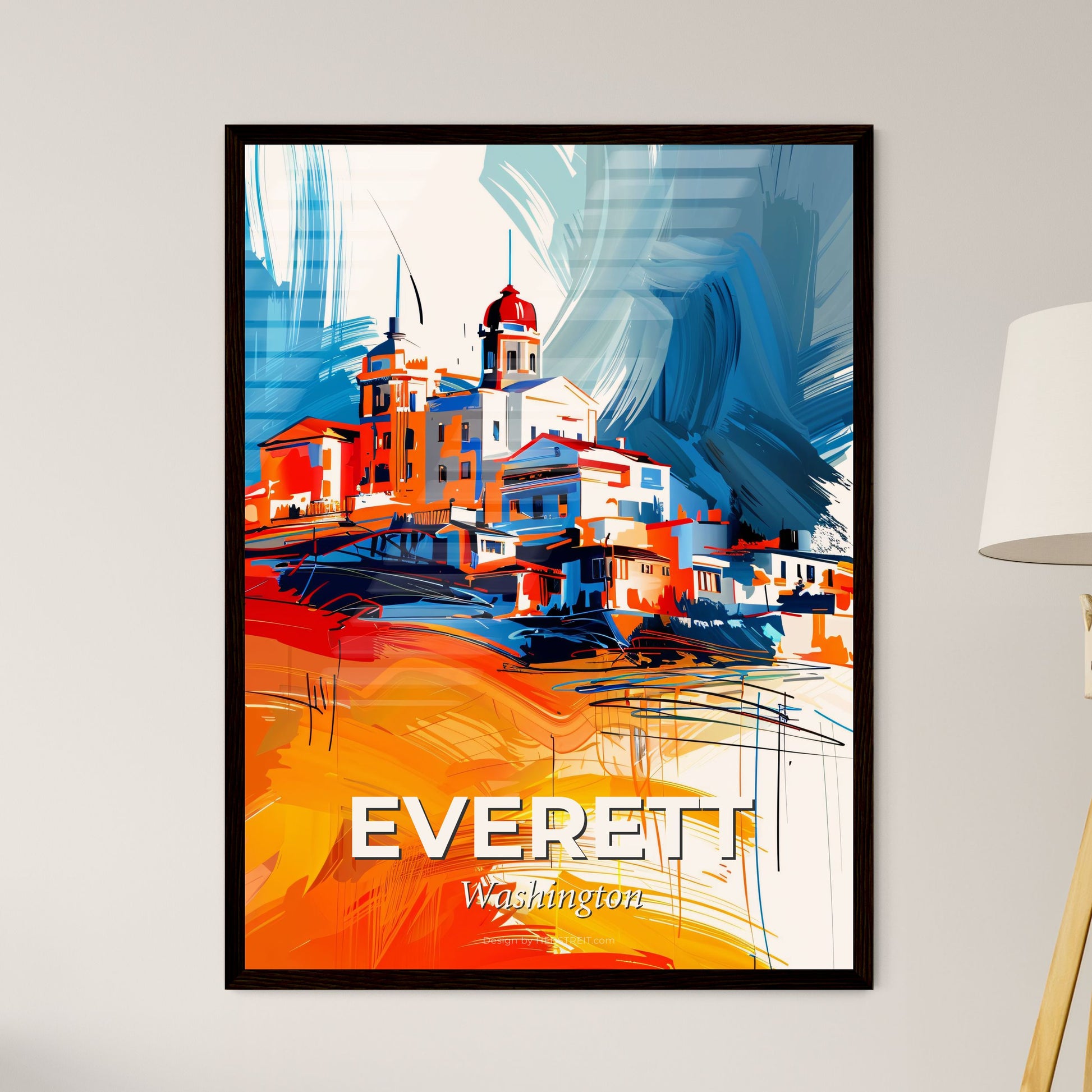 Vibrant Everett, Washington - A Painting Of A Building