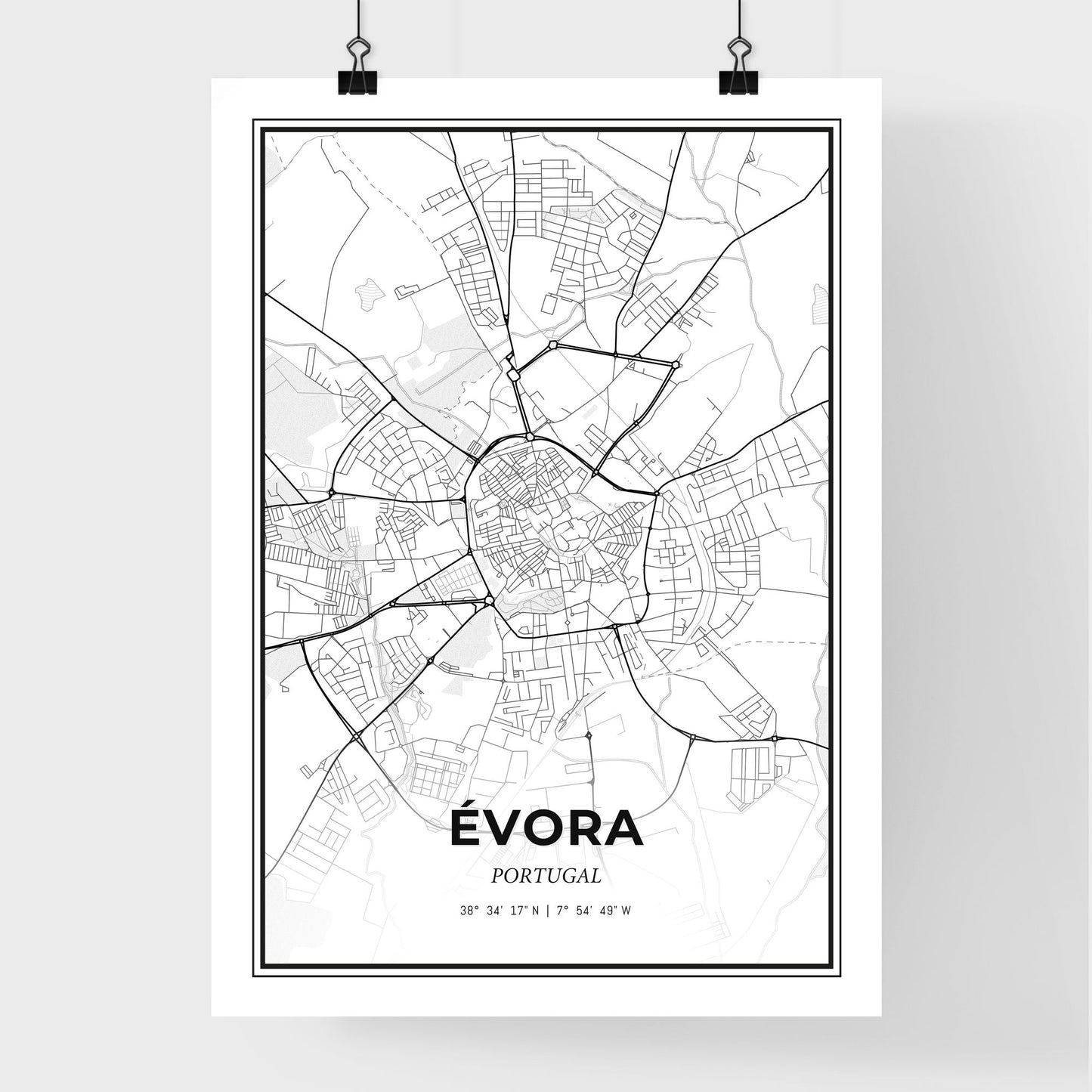 Évora Portugal - Premium City Map Poster