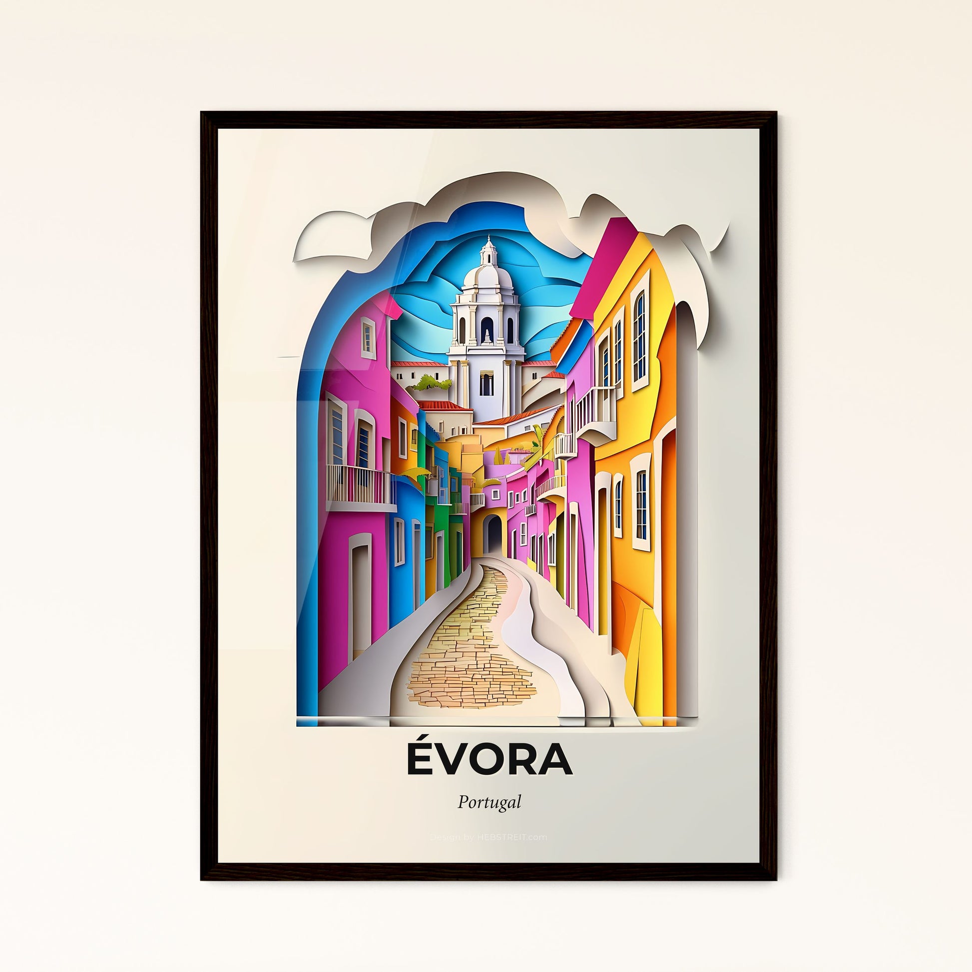 Vivid Évora, Portugal, Papercut Print