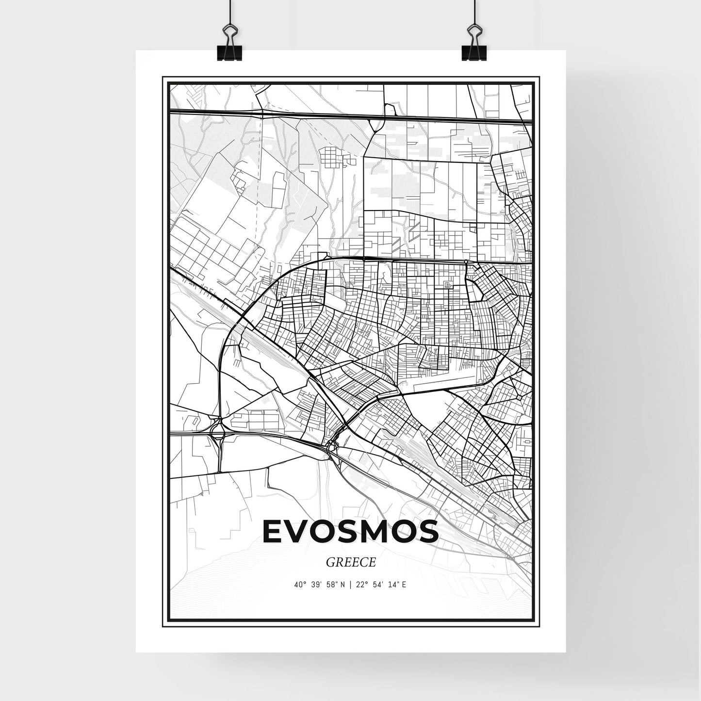 Evosmos Greece - Premium City Map Poster