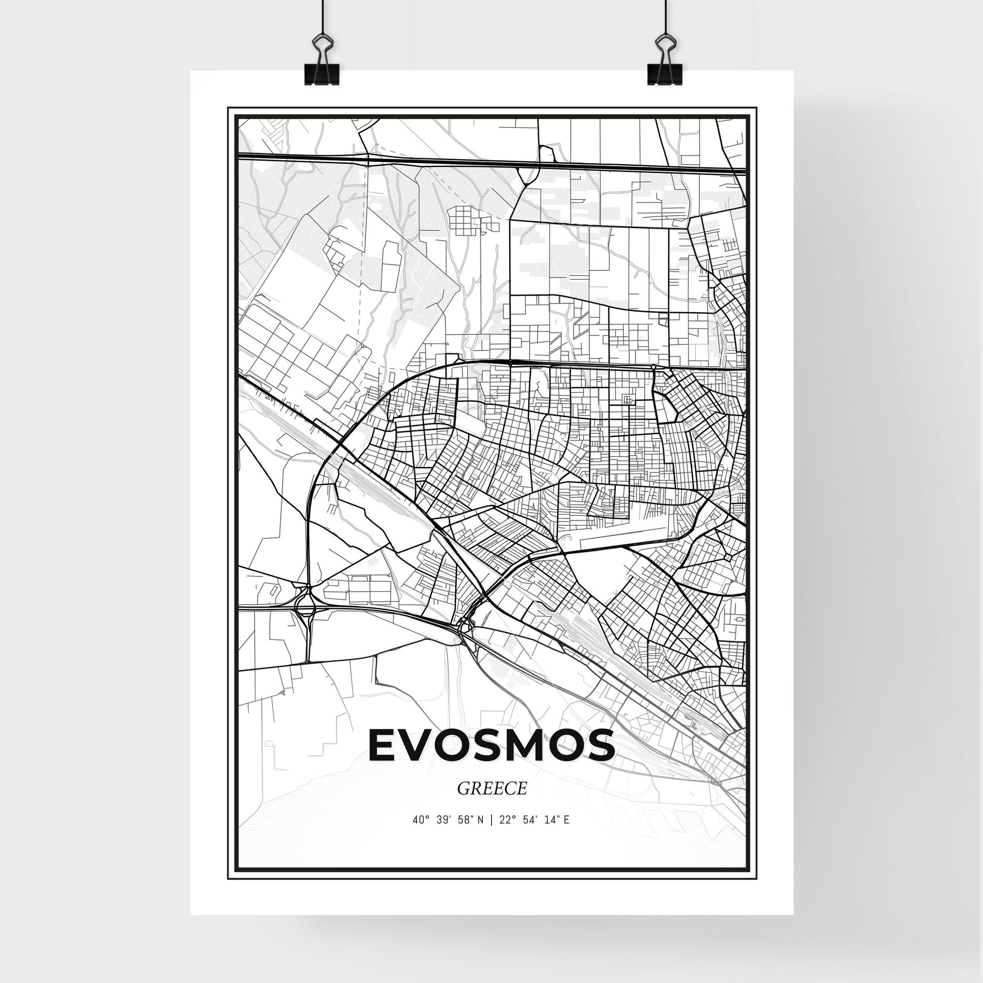 Evosmos Greece - Premium City Map Poster