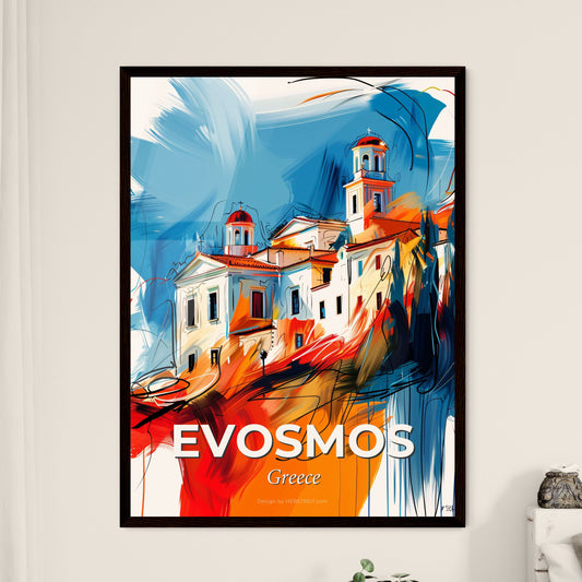 Vibrant Evosmos, Greece - A Painting Of A Building